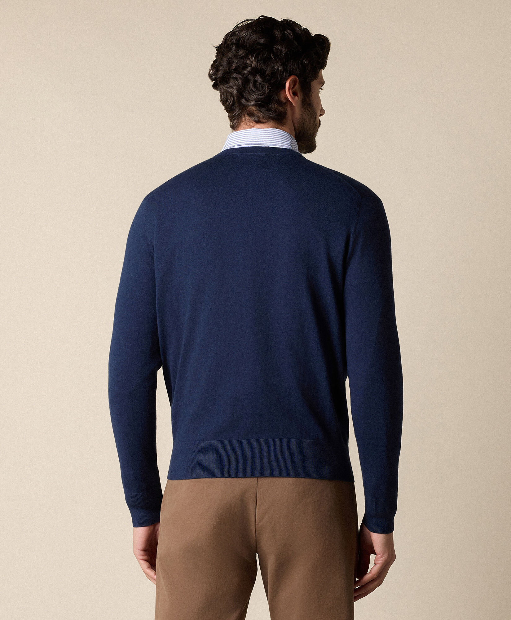 Brooks Brothers Sweter z Okrągłym Dekoltem z Bawełny i Kaszmiru Granatowy KNCRN079COBWS002NAVYP001