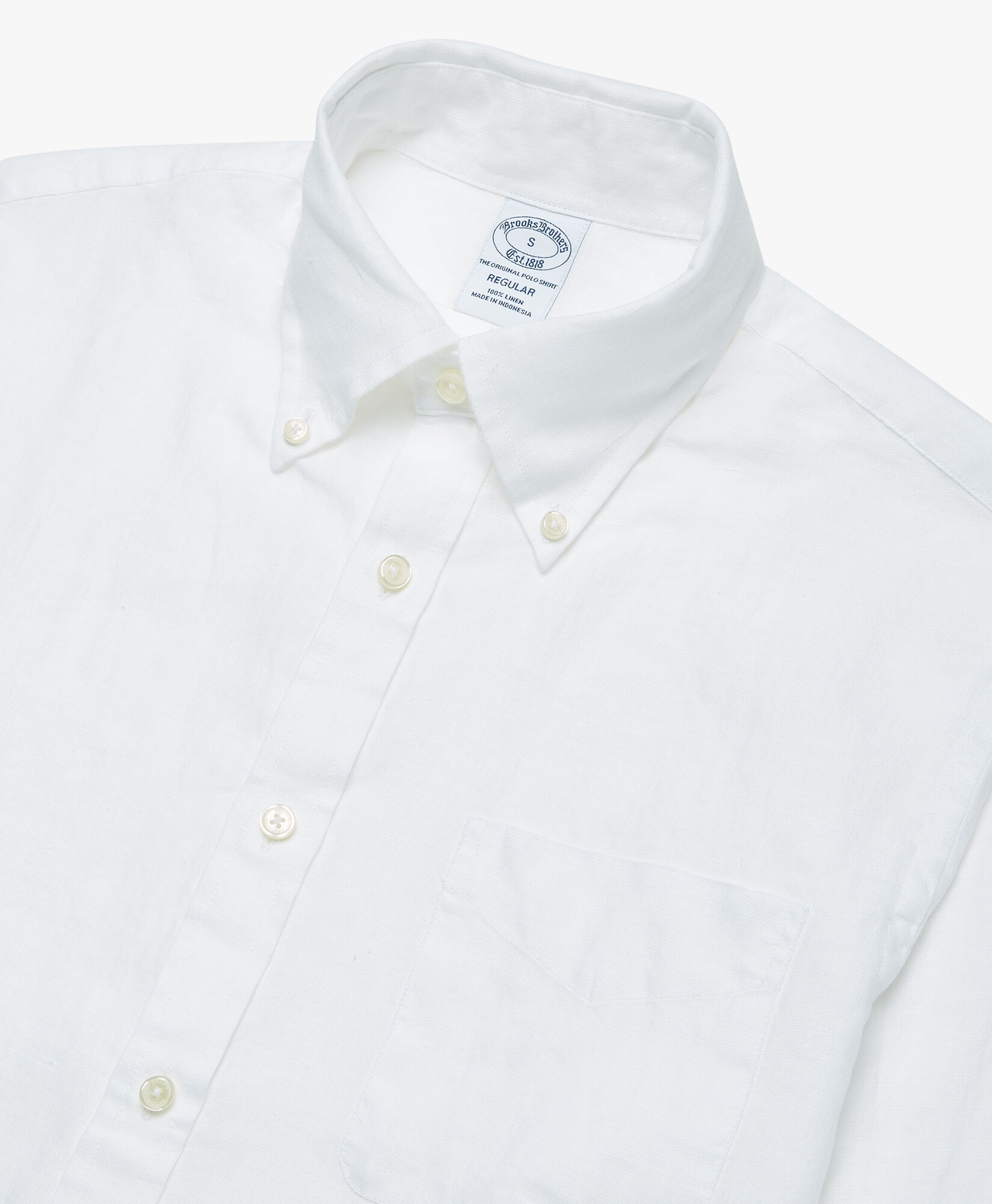 Brooks Brothers Regular Fit Irish Linen Sport Shirt White 1000095317US100200016