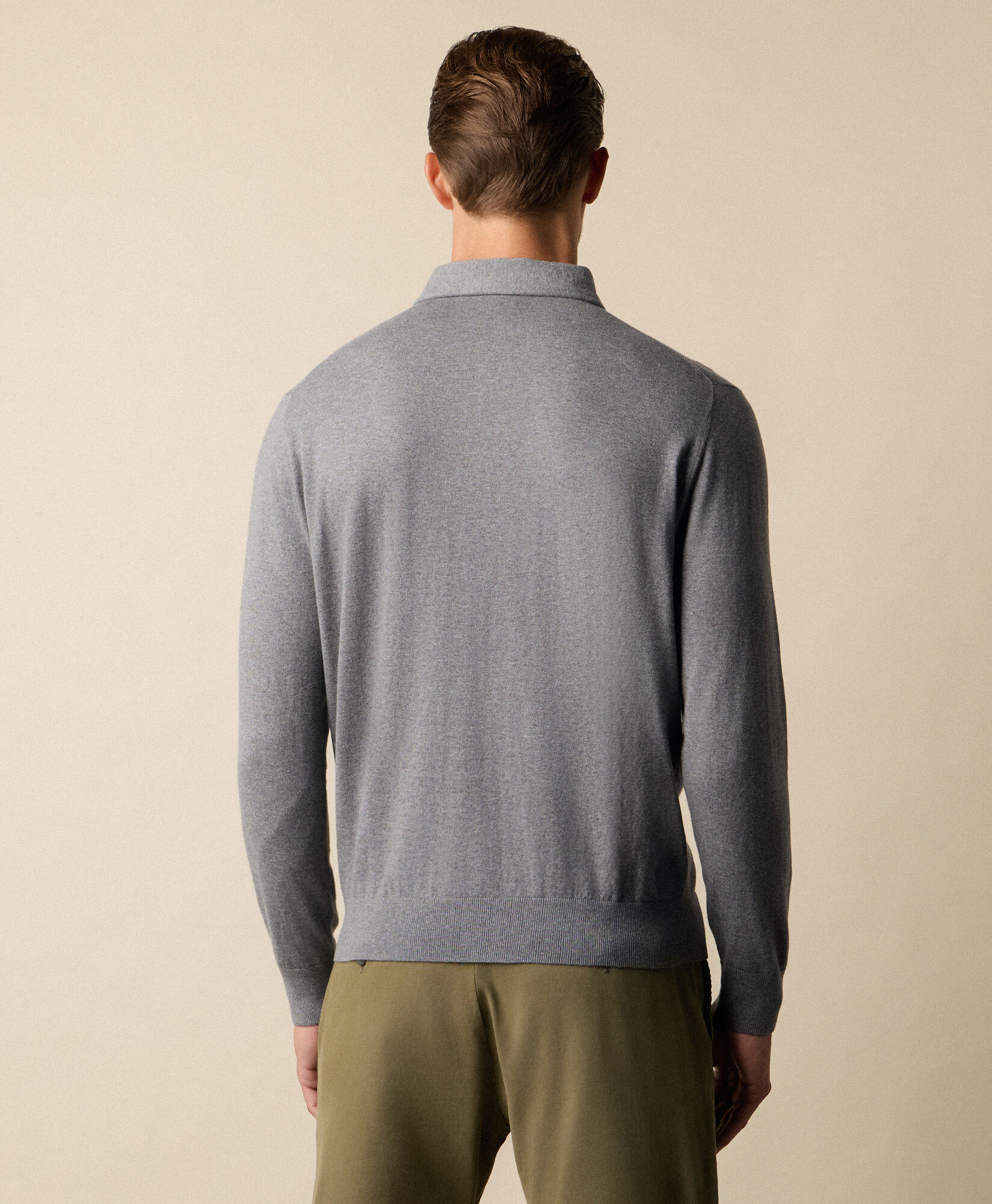 Brooks Brothers Cotton-Cashmere Polo Grey KNPOL026COBWS002MDGRP001