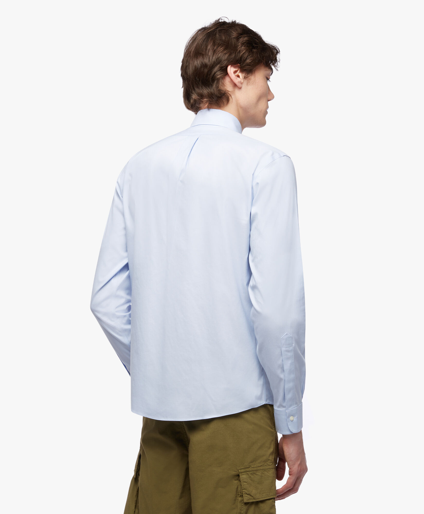 Brooks Brothers Regular Fit Non-Iron Supima Oxford Pinpoint Shirt with Button Down Collar Light Blue 1000095081US100199369