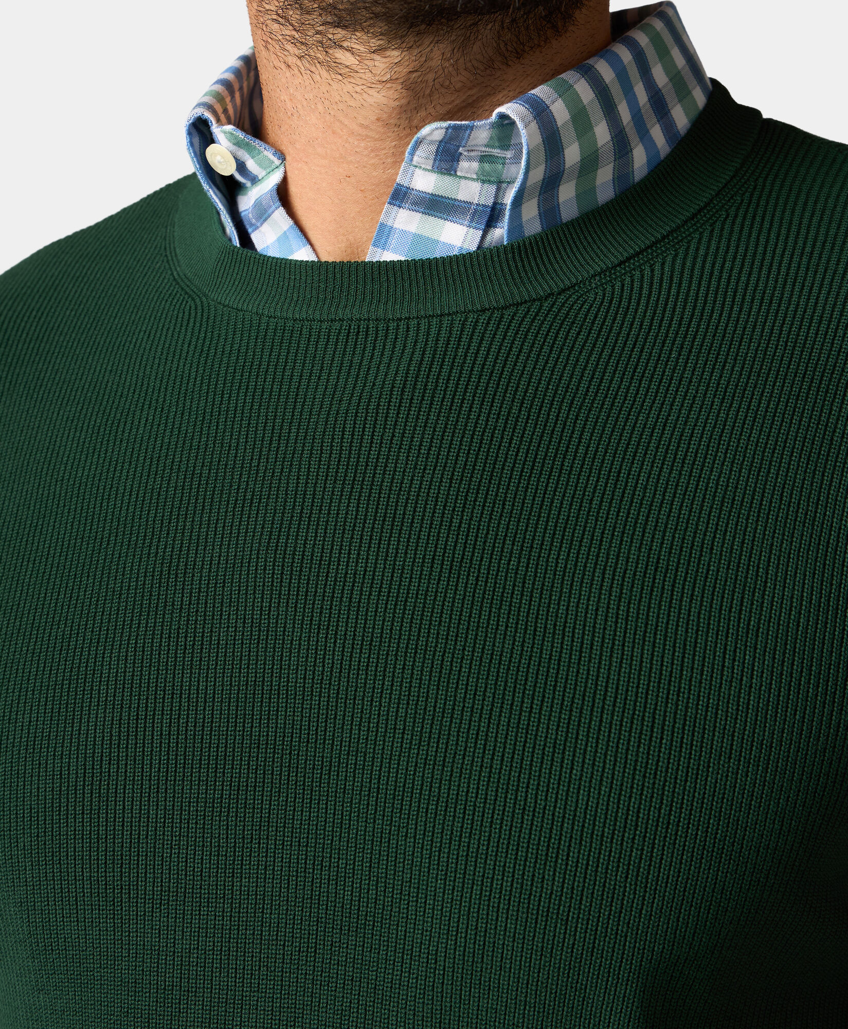 Brooks Brothers Cotton Crewneck Sweater Green KNCRN047COPCO002GREEP001