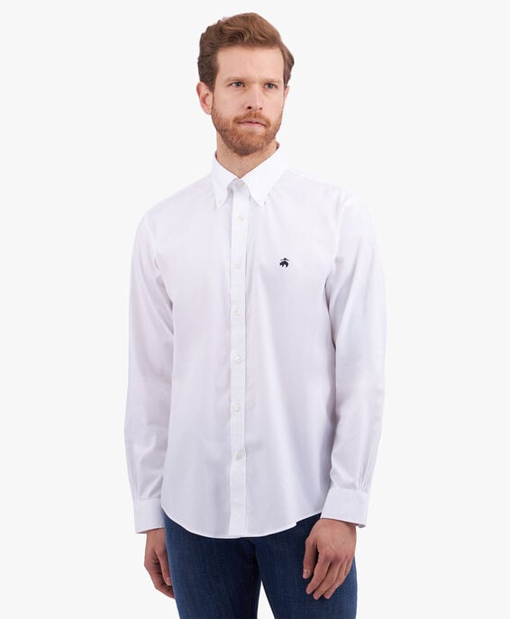 Brooks Brothers Weißes Regular Fit Non-Iron Freizeithemd aus Supima Stretch-Baumwolle mit Button-Down-Kragen Weiß 1000095302US100199975