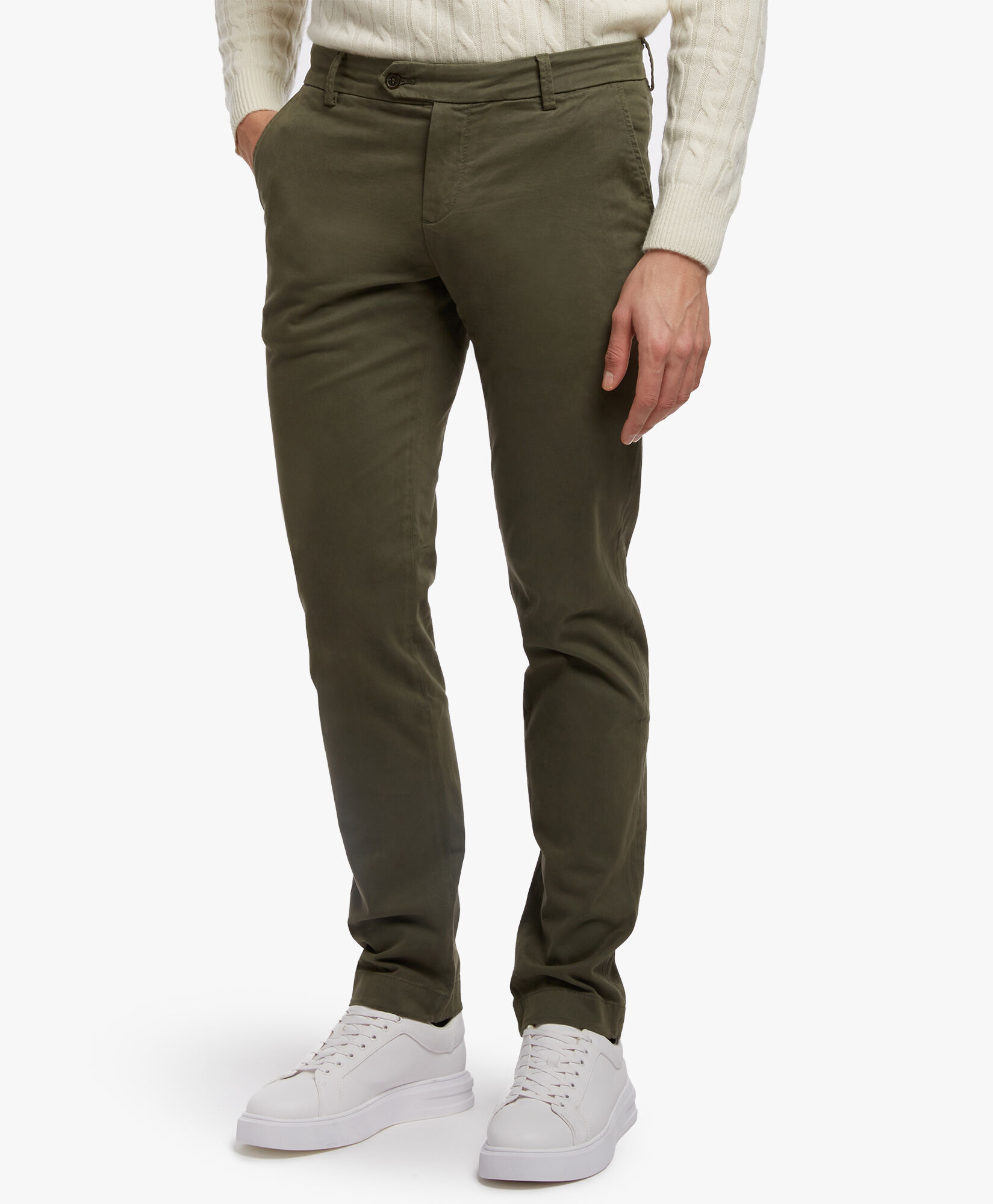 Brooks Brothers Stretch Cotton Chinos Gr&uuml;n CPCHI001COBSP003GREEP001