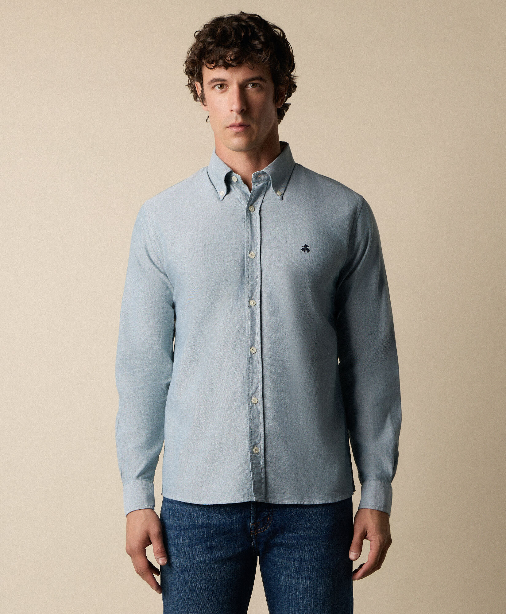 Brooks Brothers Slim Fit Oxford Shirt with Button Down Collar Green CSHBD025COPCO001GREEP001