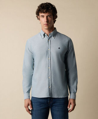 Brooks Brothers Slim Fit Oxford Shirt with Button Down Collar Green CSHBD025COPCO001GREEP001