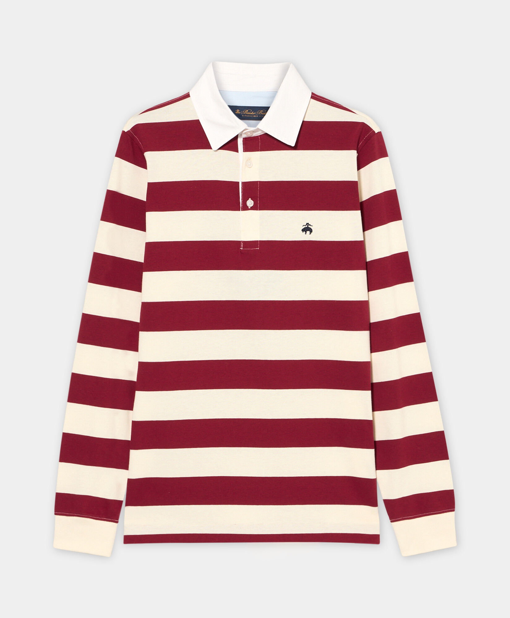 Brooks Brothers Striped Jersey Rugby Polo Burgundy POJER002COPCO001BORDF001