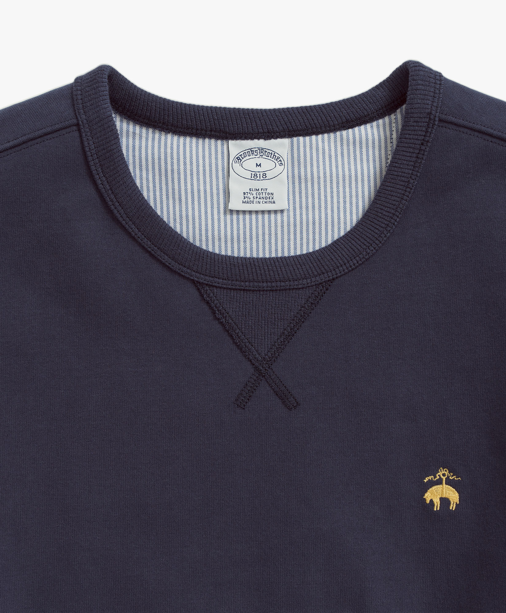Stretch Sueded Cotton Jersey Sweatshirt in Navy for Men Brooks Brothers EU