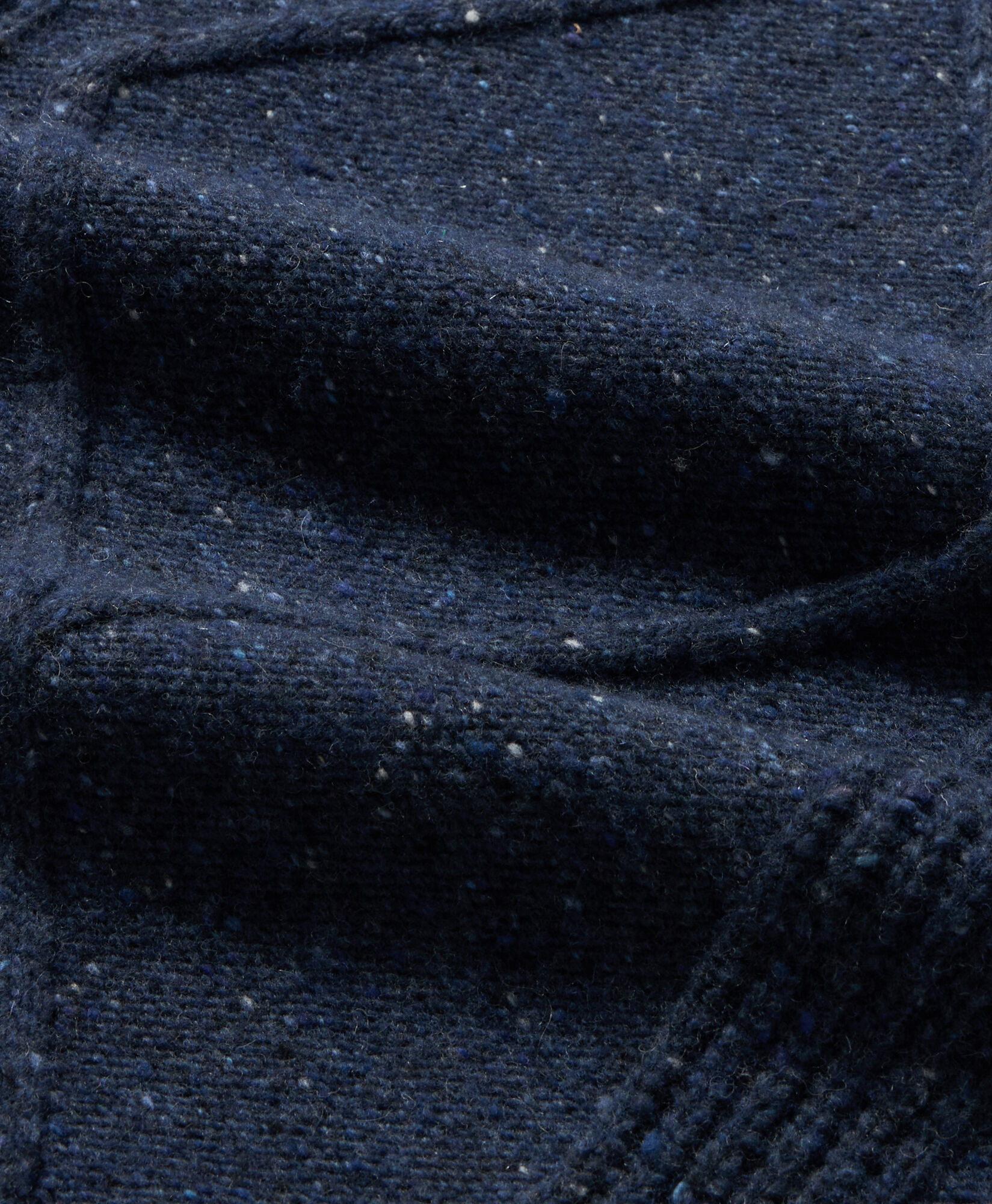 Brooks Brothers Pull Ras-du-Cou en Laine Mélangée Donegal Bleu Marine KNCRN067WOBPA003NAVYP001