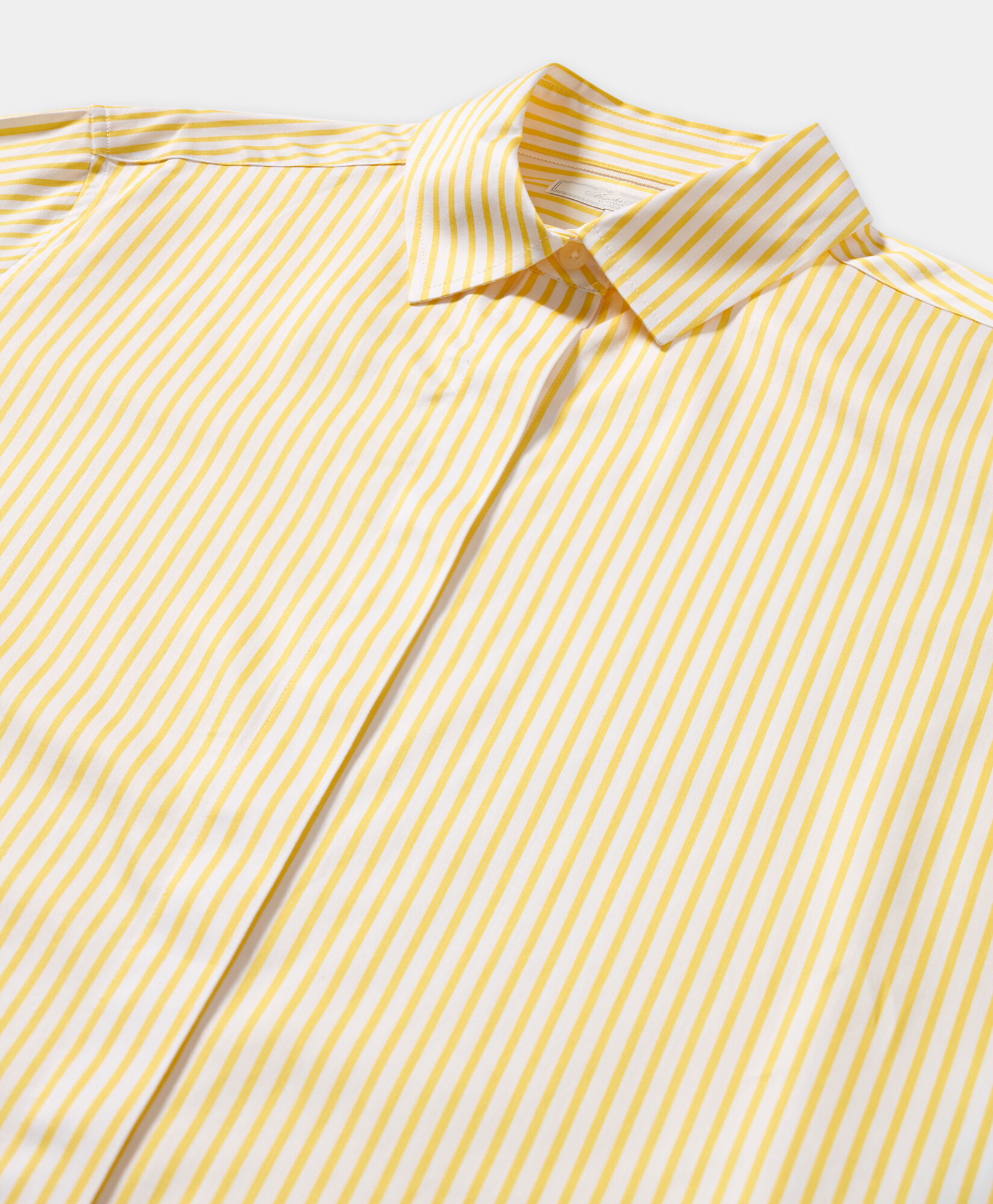 Brooks Brothers Relaxed Fit Cotton Satin Striped Shirt Yellow 1000103028US100218332