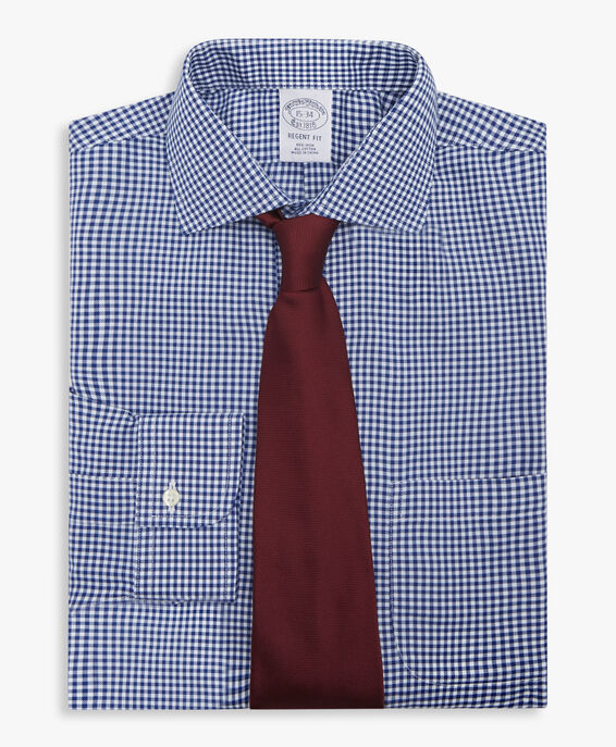 Brooks Brothers Camisa de vestir non-iron con cuello abierto y corte Regent Azul 1000096973US100204107