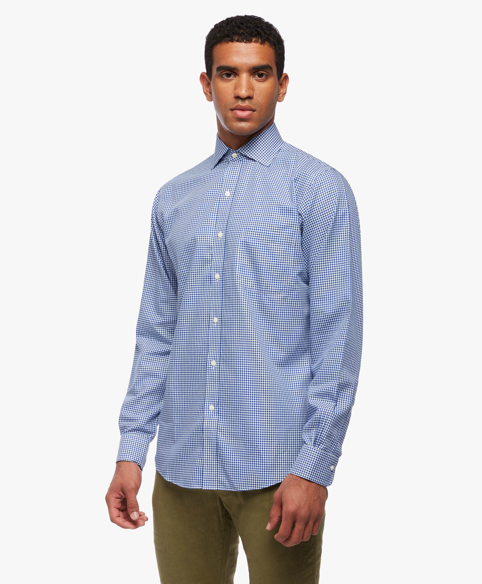Camicia Blu Regular Fit Non Iron con collo aperto in Blu da Uomo Brooks Brothers EU