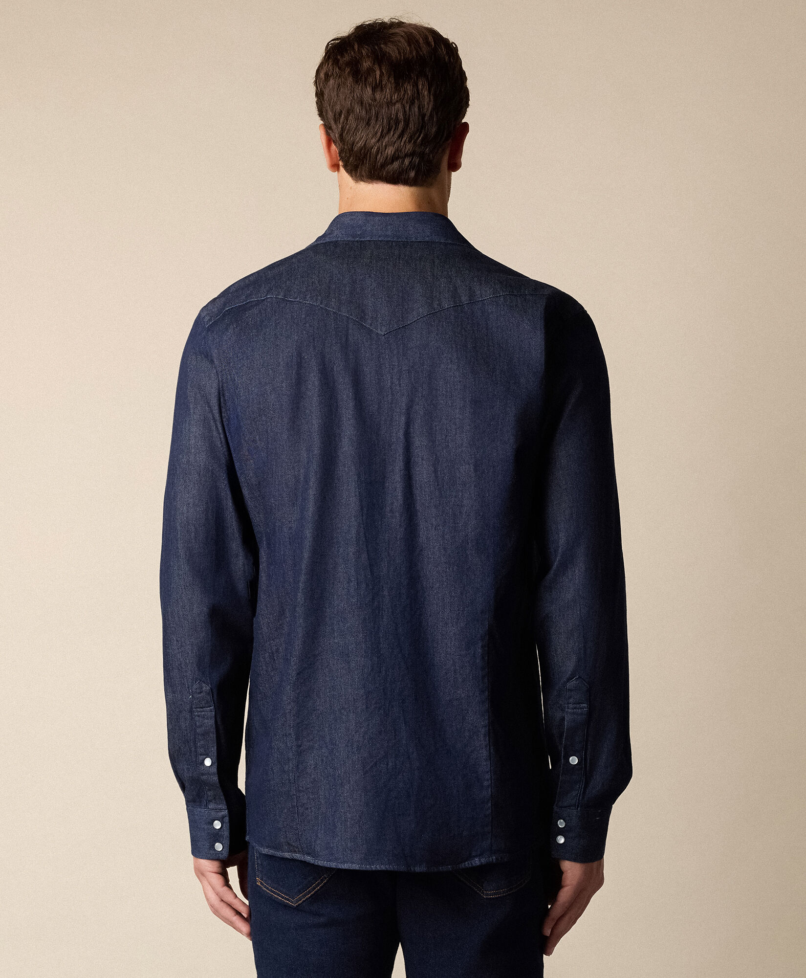 Brooks Brothers Slim Fit Denim Western Shirt Blue CSHTX003COBSP001BLUEP001