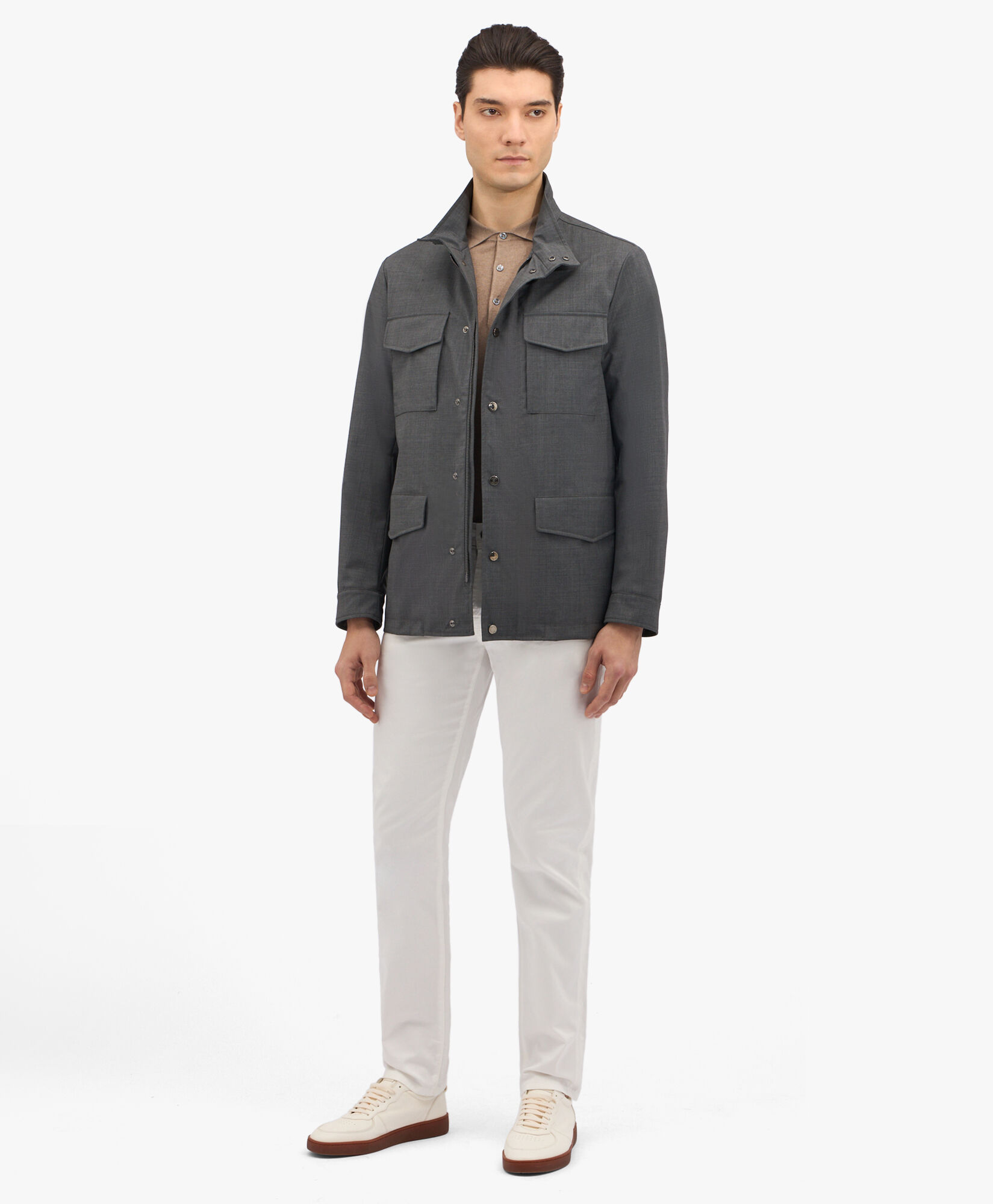 Grey Virgin Wool Field Jacket in Medium Grey for Men Brooks Brothers EU