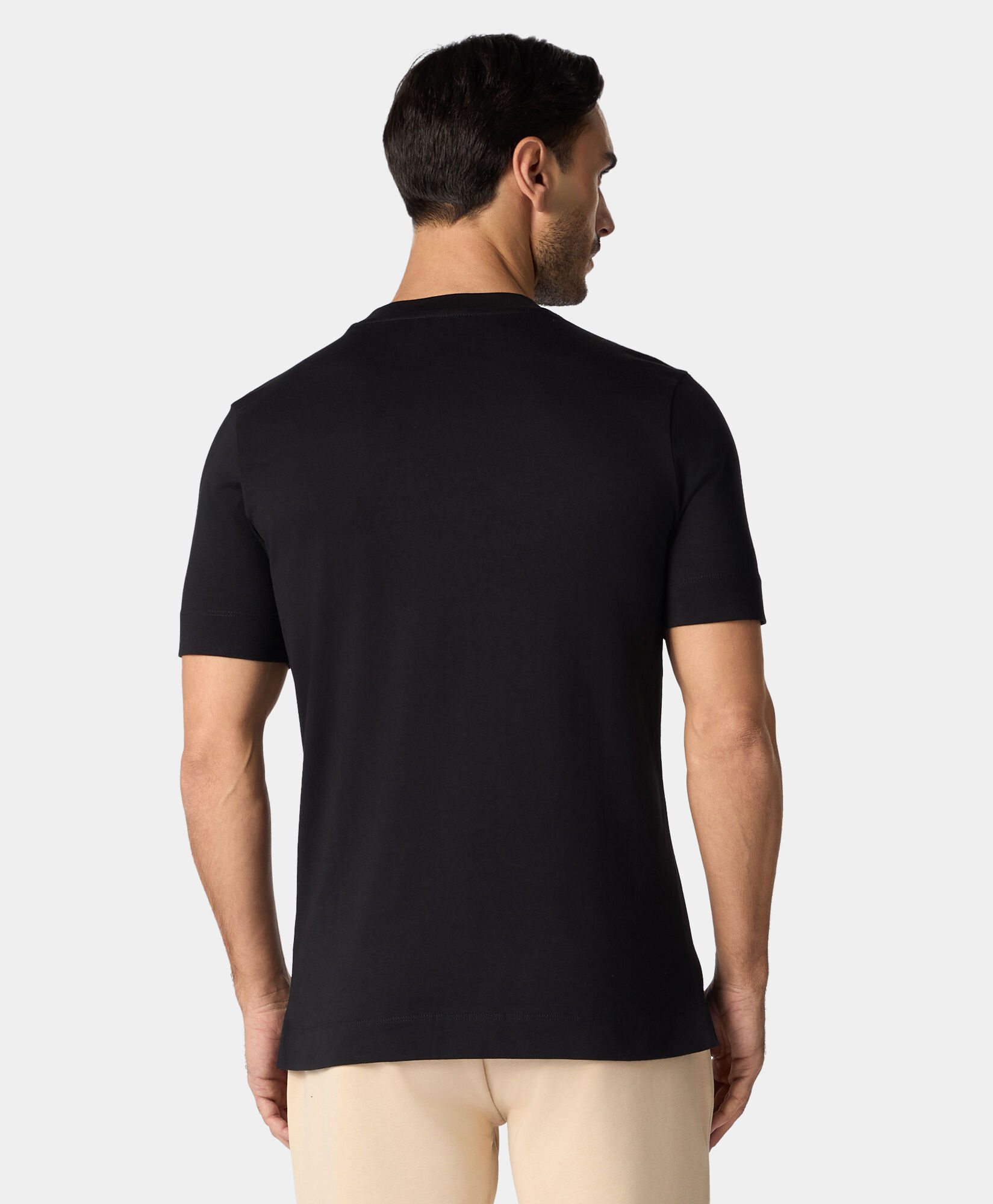 Brooks Brothers Logo cotton T-shirt Black KNTSH004COPCO001BLAKP001