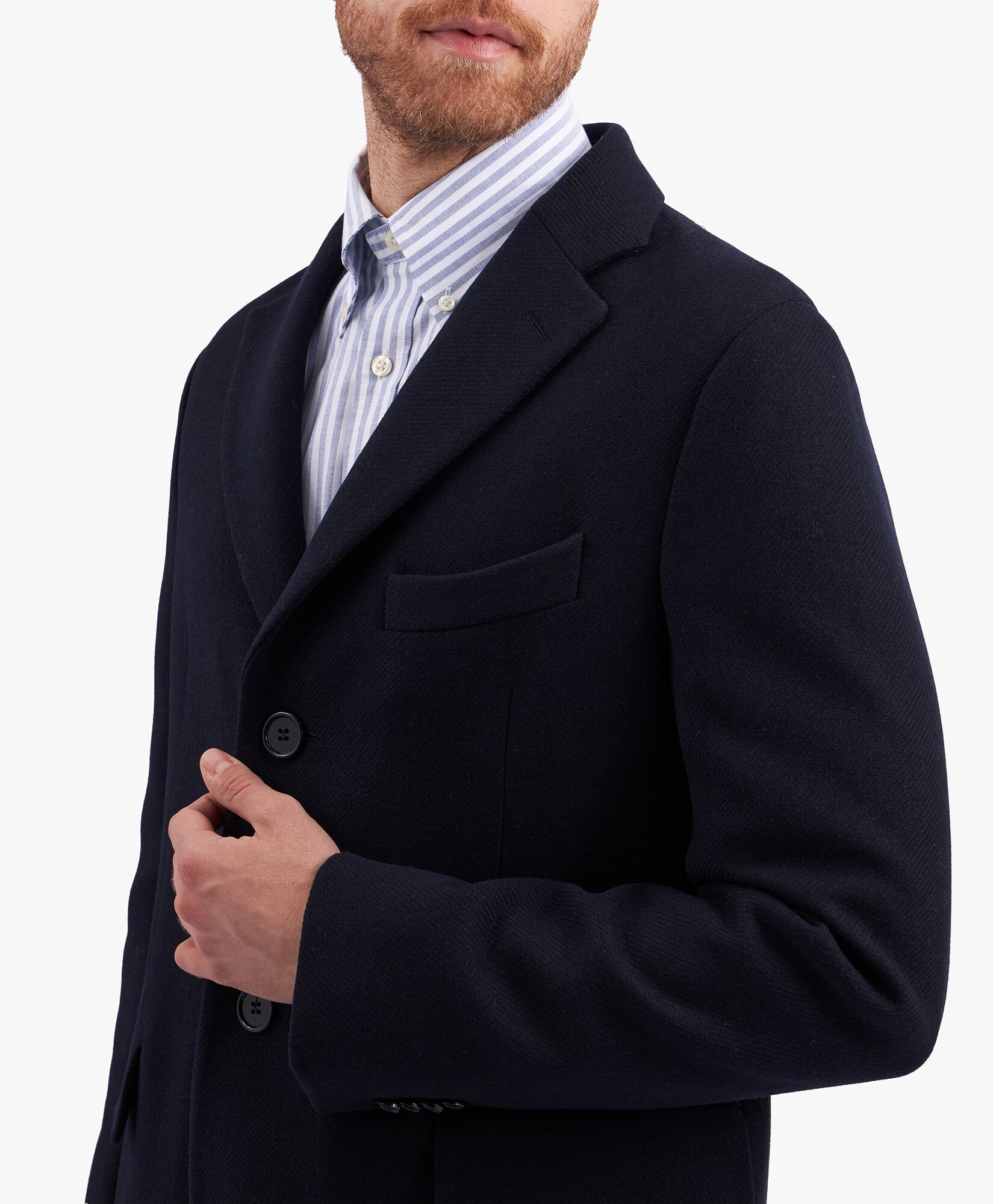 Navy Wool Blend Overcoat in Navy Brooks Brothers EU