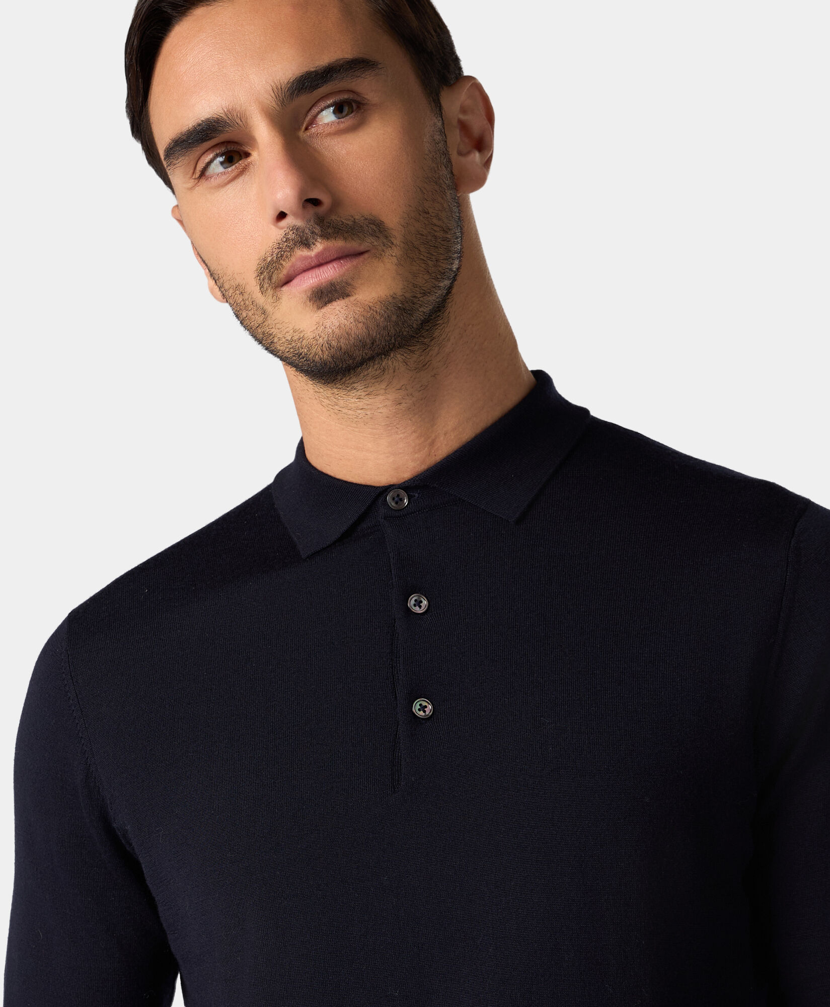 Brooks Brothers Merino Wool Polo Sweater Navy KNPOL010WOPWO006NAVYP001