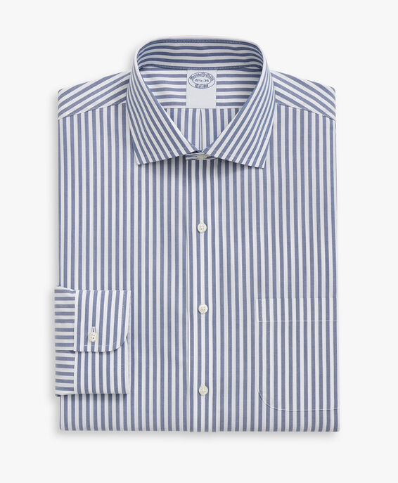 Brooks Brothers Camisa de vestir de algodón Supima elástico azul marino non-iron corte slim con cuello inglés abierto Azul marino 1000097340US100205010