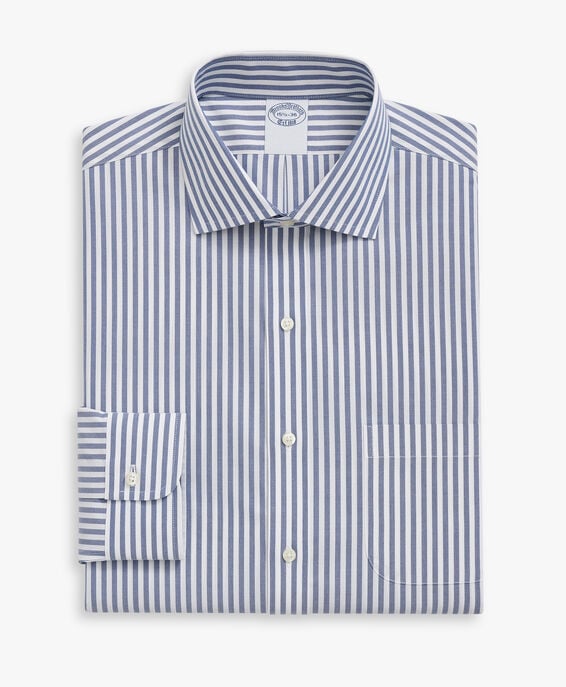 Brooks Brothers Camisa de vestir de algodón Supima elástico azul marino non-iron corte slim con cuello inglés abierto Azul marino 1000097340US100205010