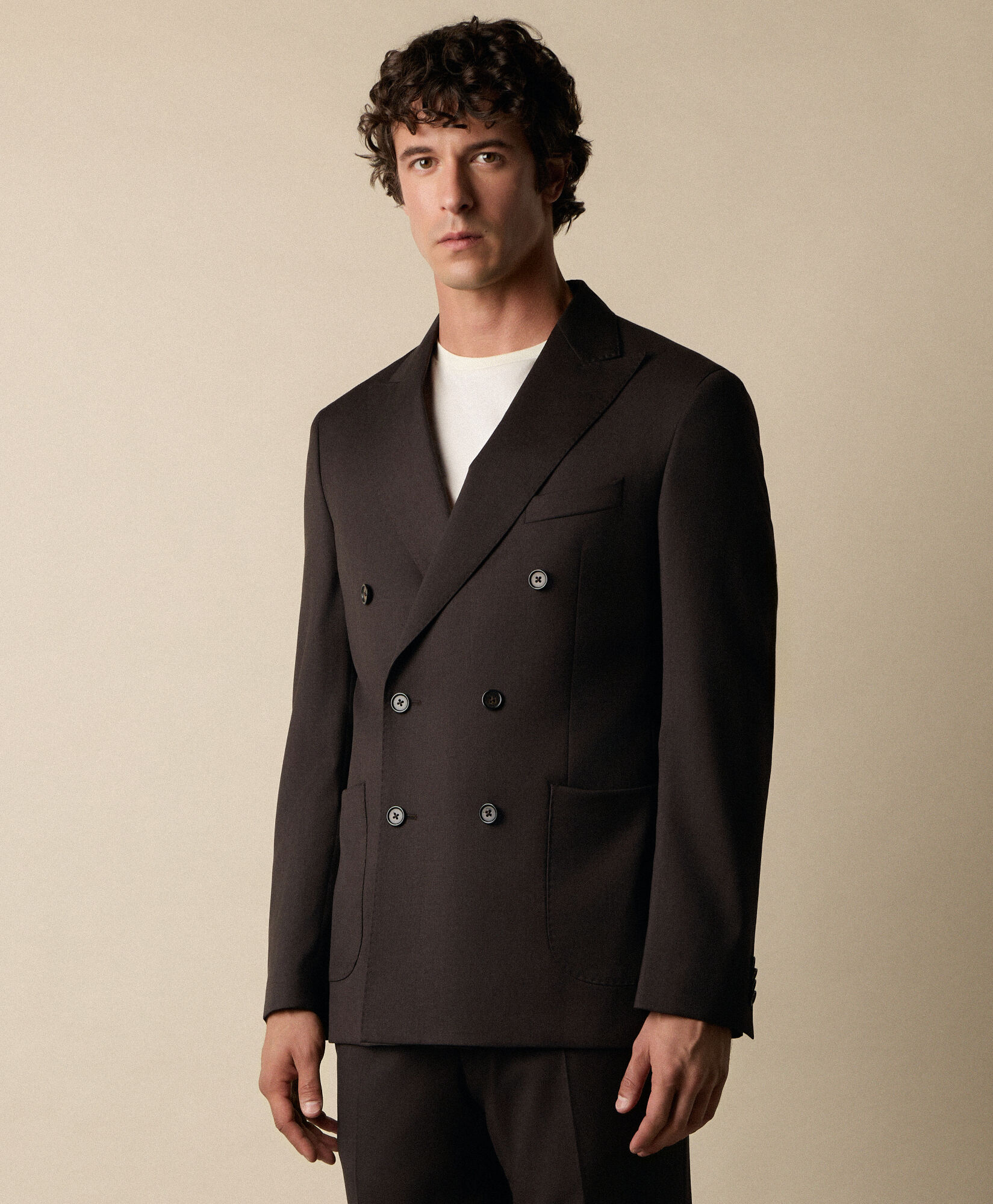 Brooks Brothers Virgin Wool Double-Breasted Suit Brown STREG051WVPWV003BRWNP001