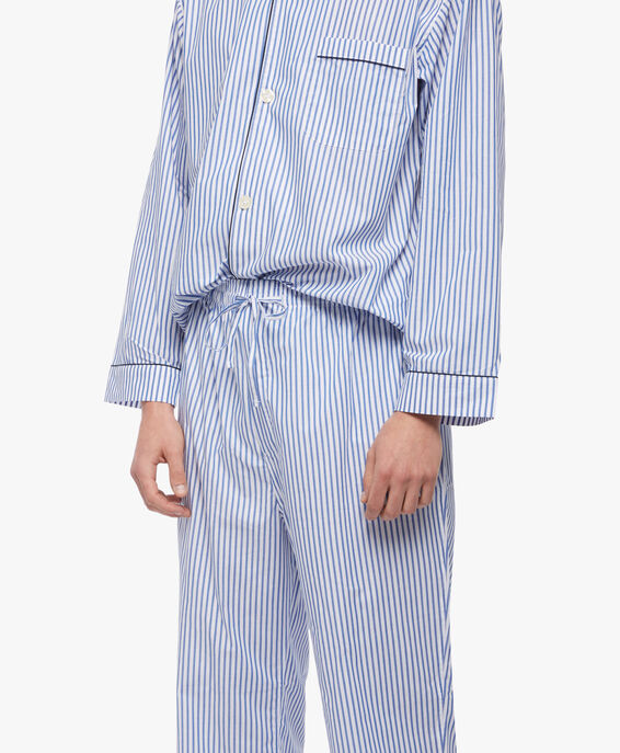 Cotton Broadcloth Bengal Stripe Pajamas in Blue | Brooks Brothers®