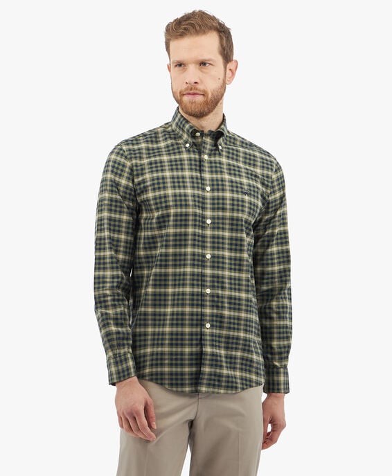 Brooks Brothers Camisa non-iron de algodón elástico verde oscuro corte regular con cuello button down Verde oscuro 1000097913US100206145