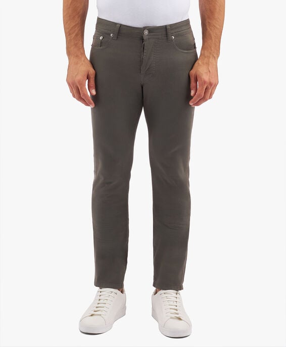 Brooks Brothers Pantalón de cinco bolsillos de algodón elástico caqui verdoso Caqui CPFPK014COBSP002KHAKP002