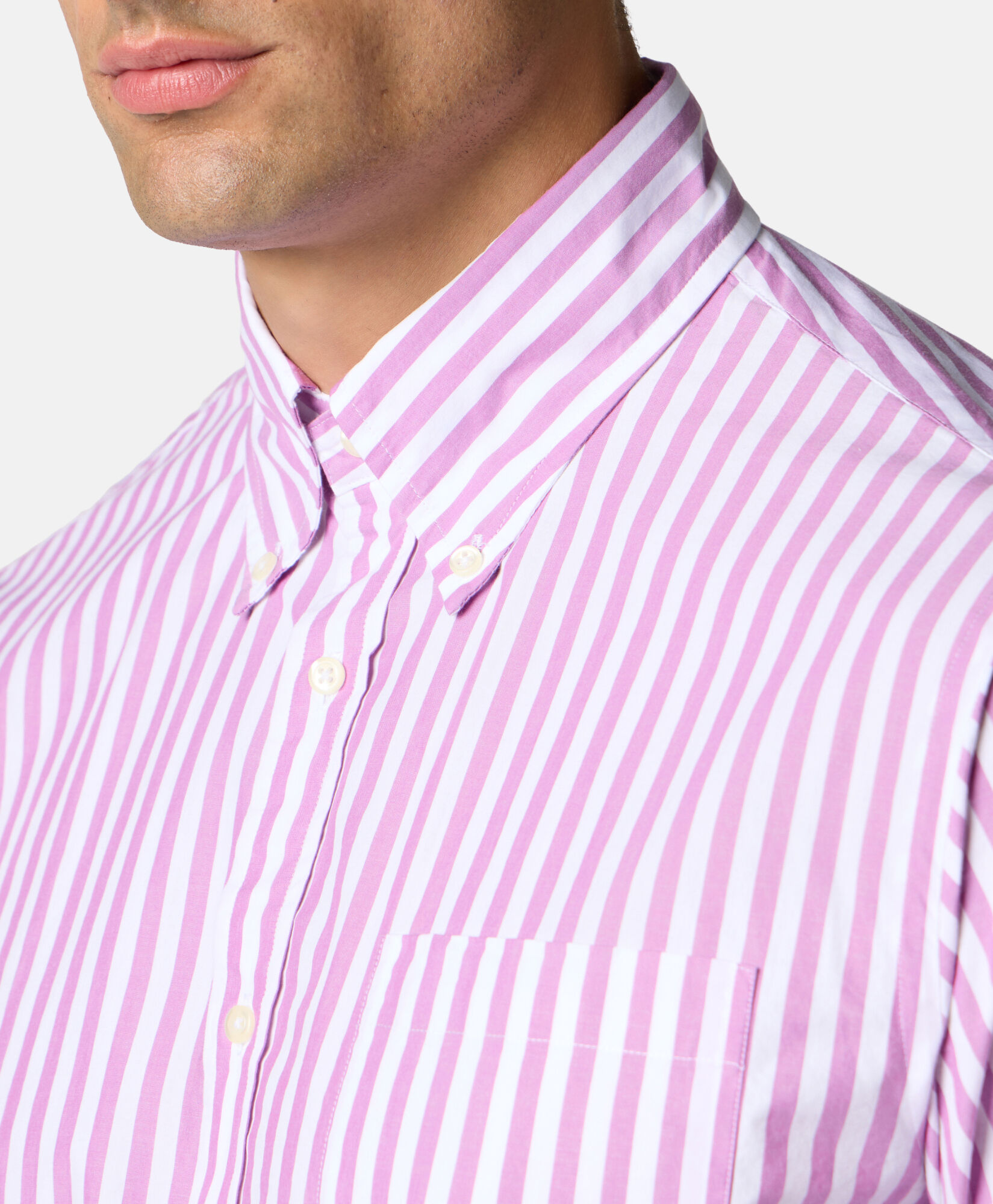 Brooks Brothers Regular Fit Striped Poplin Button Down Shirt Purple 1000097516US100217952