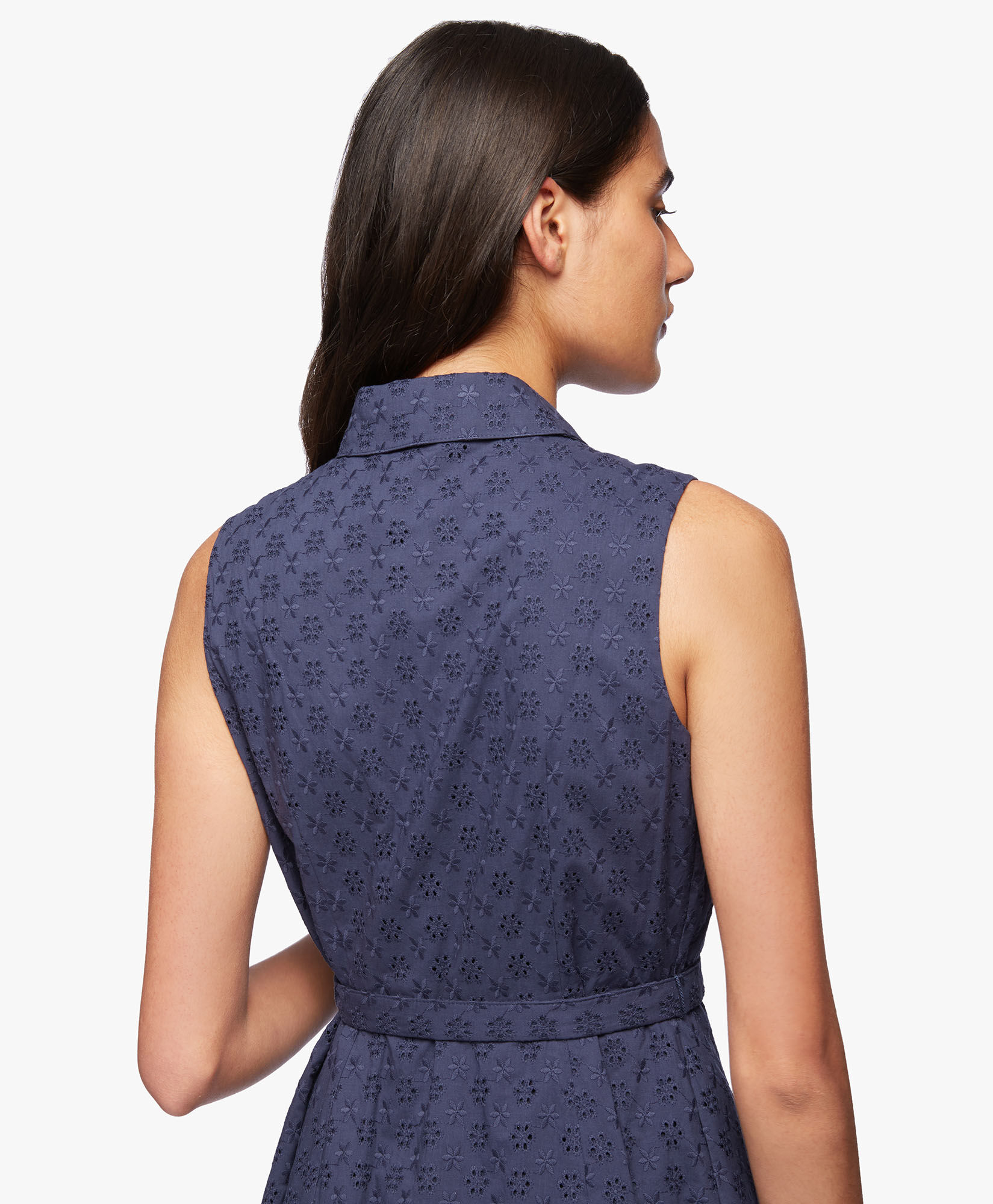 Classic Cotton Shirt Dress in Navy for Women Brooks Brothers EU