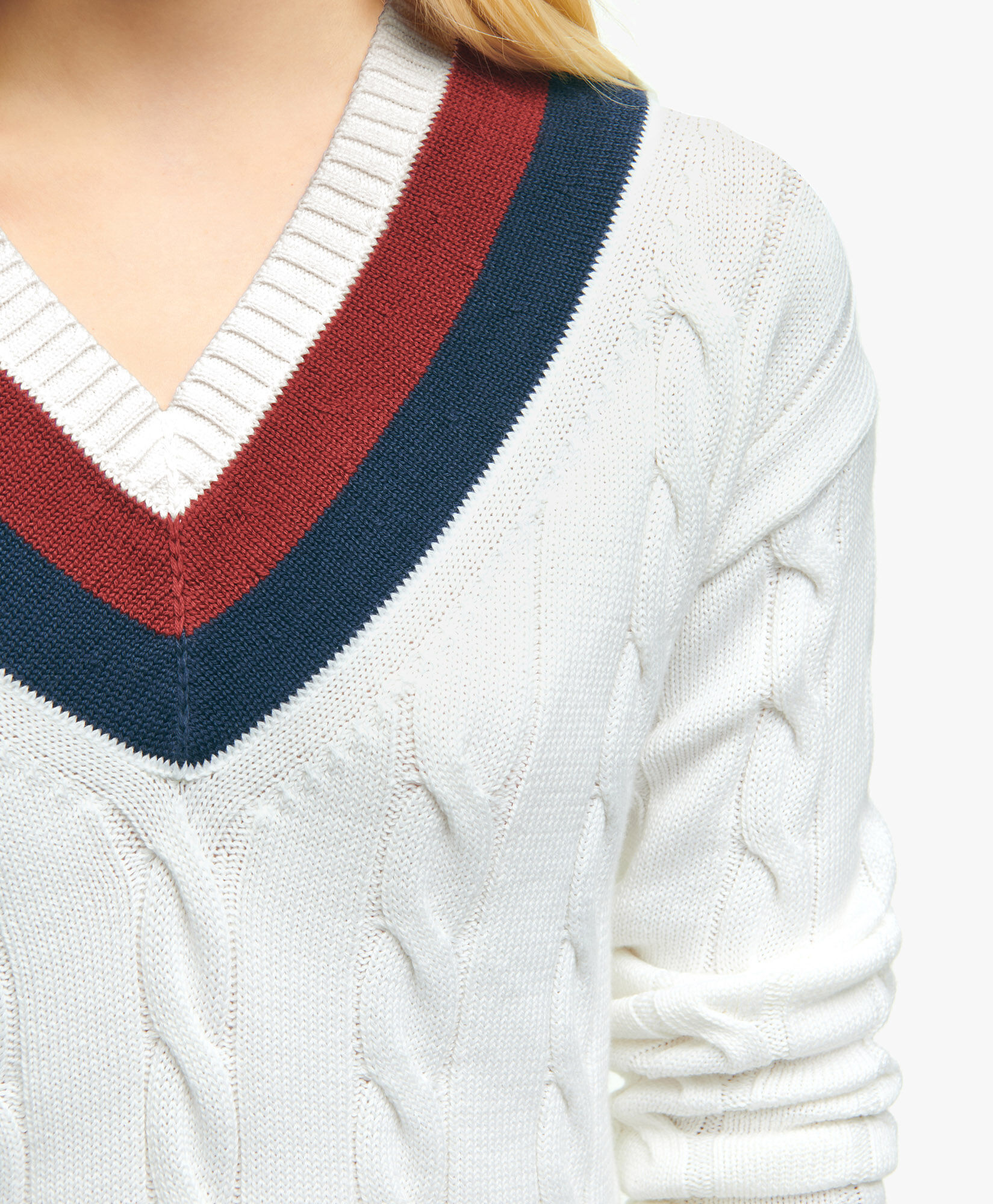 SupimaCottonTennisSweater in White for Women Brooks Brothers UK