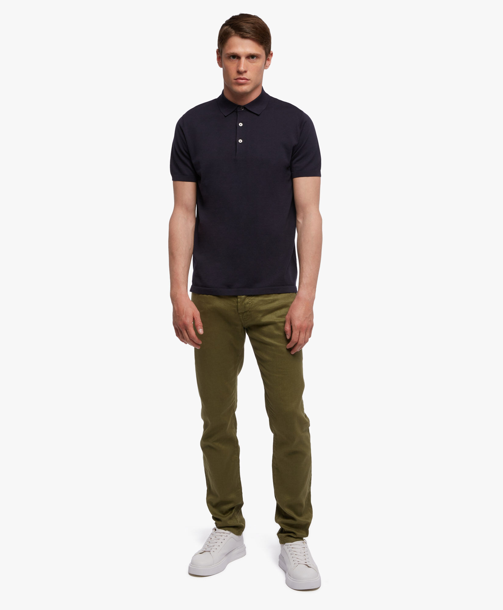 Brooks Brothers Cotton Knit Polo Navy KNPOL002COPCO002NAVYP001