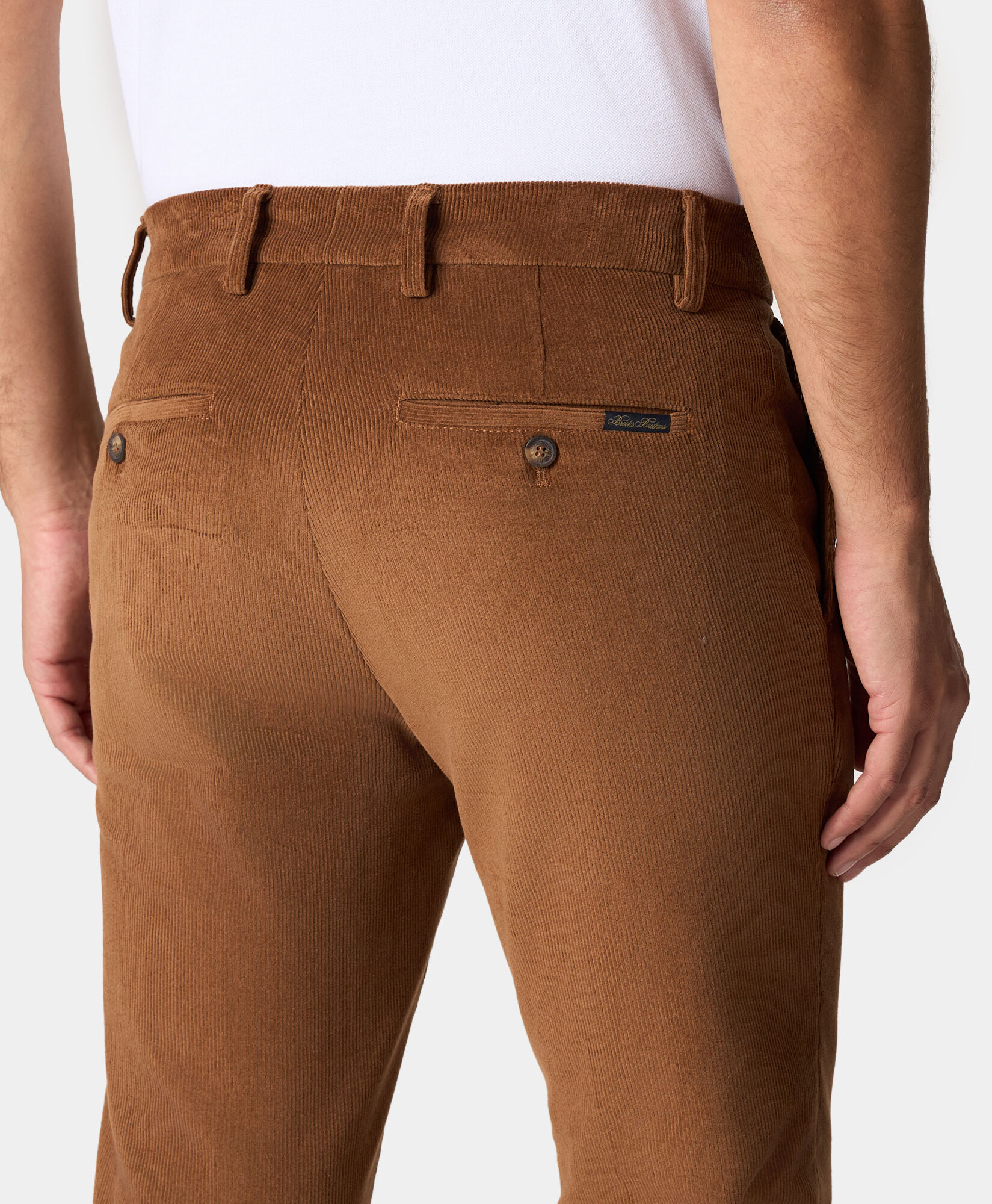 Slim Fit Cotton Corduroy Chinos in Khaki for Men Brooks Brothers UK