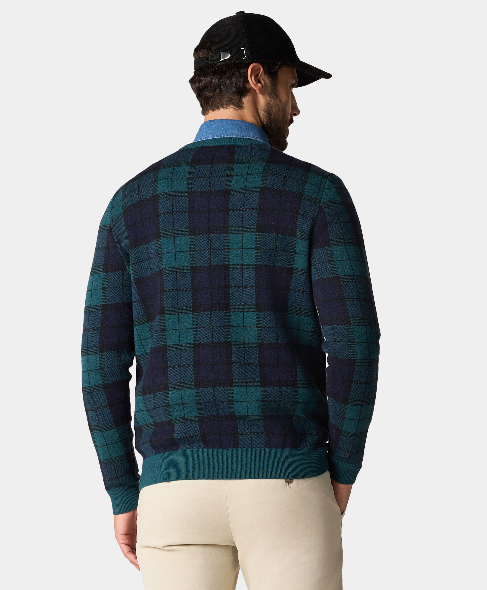 Tartan sweater mens top