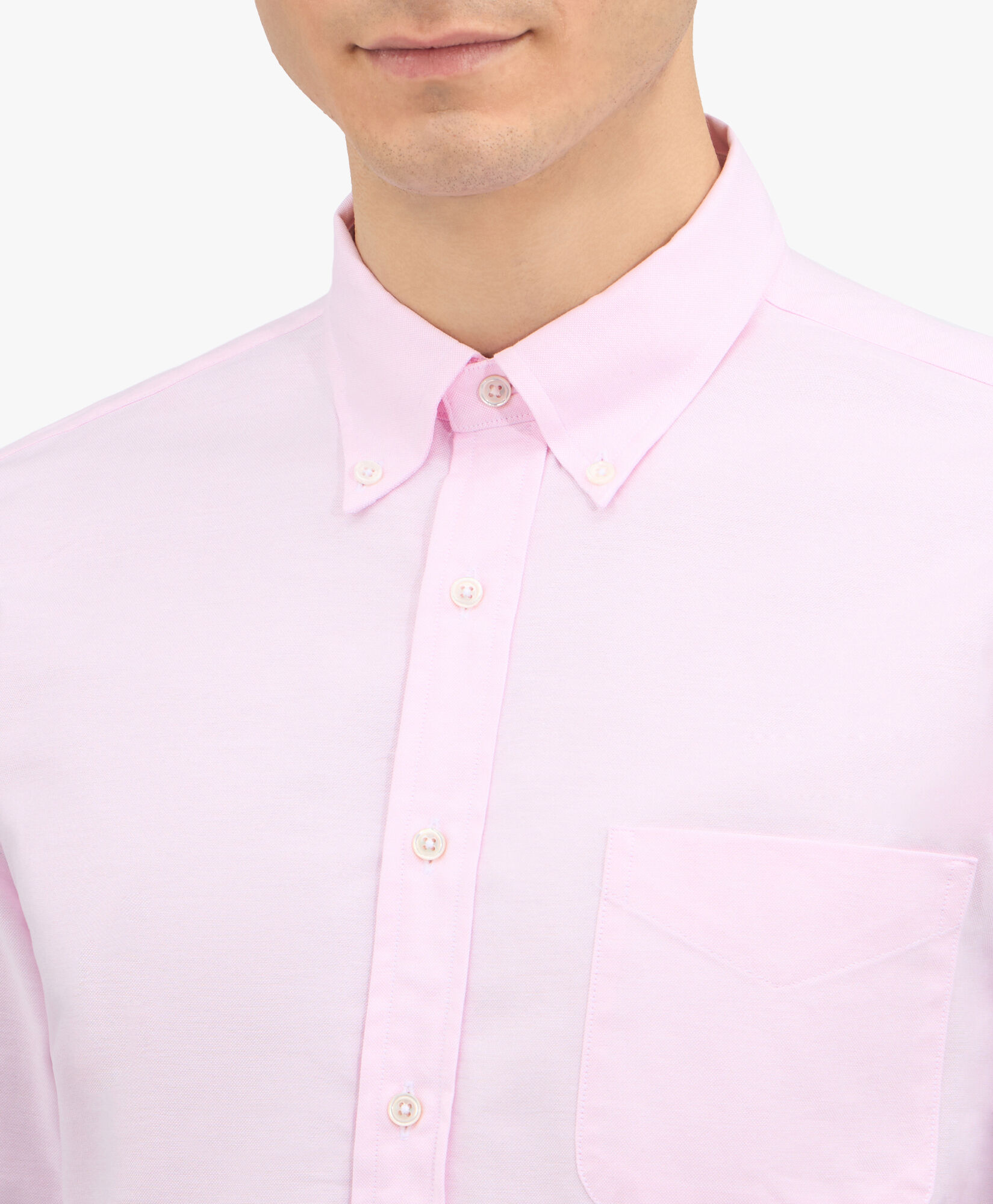 Brooks Brothers Chemise coupe slim en coton oxford rose non-iron avec col Button-Down Rose clair 1000095144US100199543