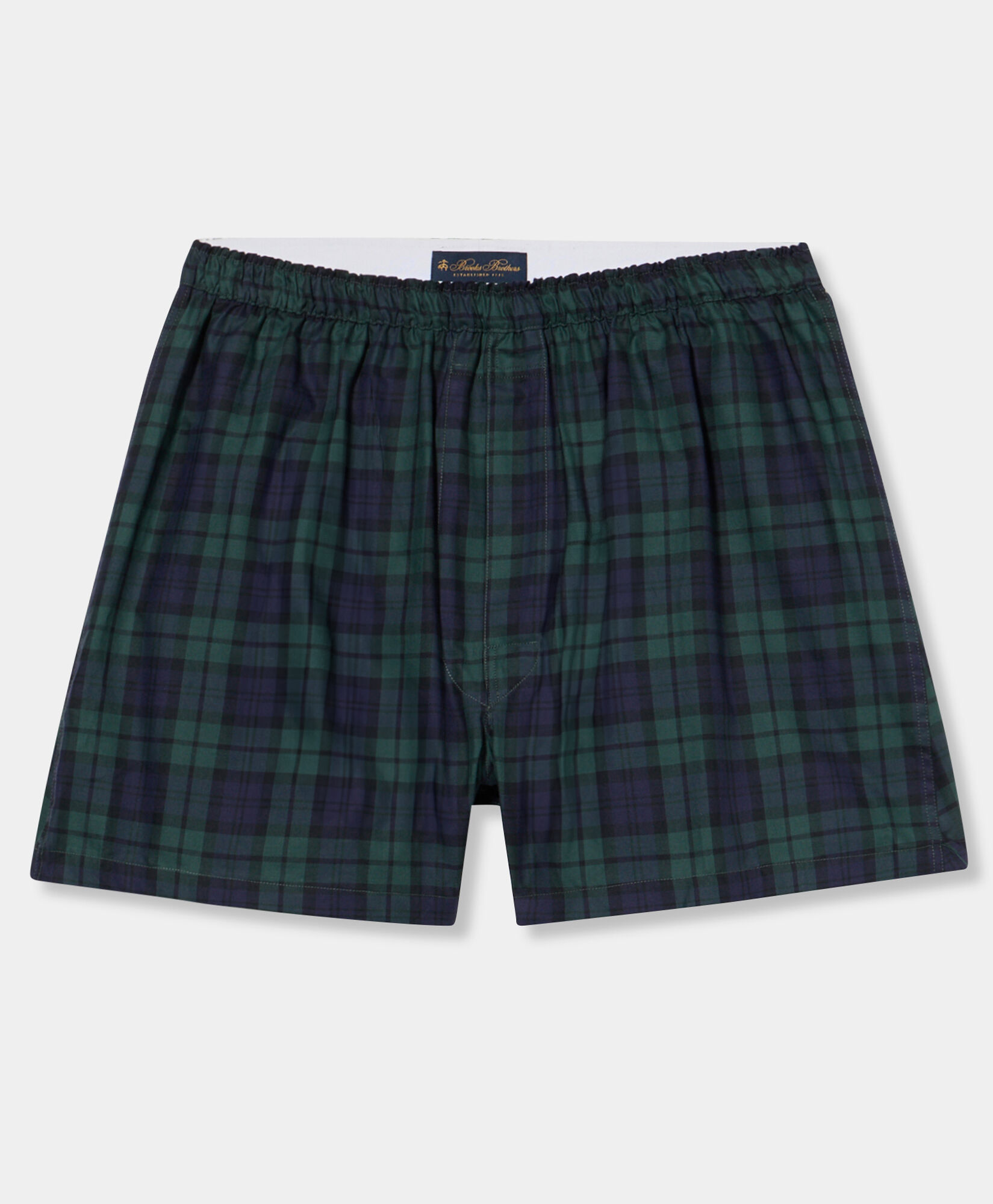 Brooks Brothers Tartan Cotton Boxer Shorts Green UNDER017COPCO001GREEF001