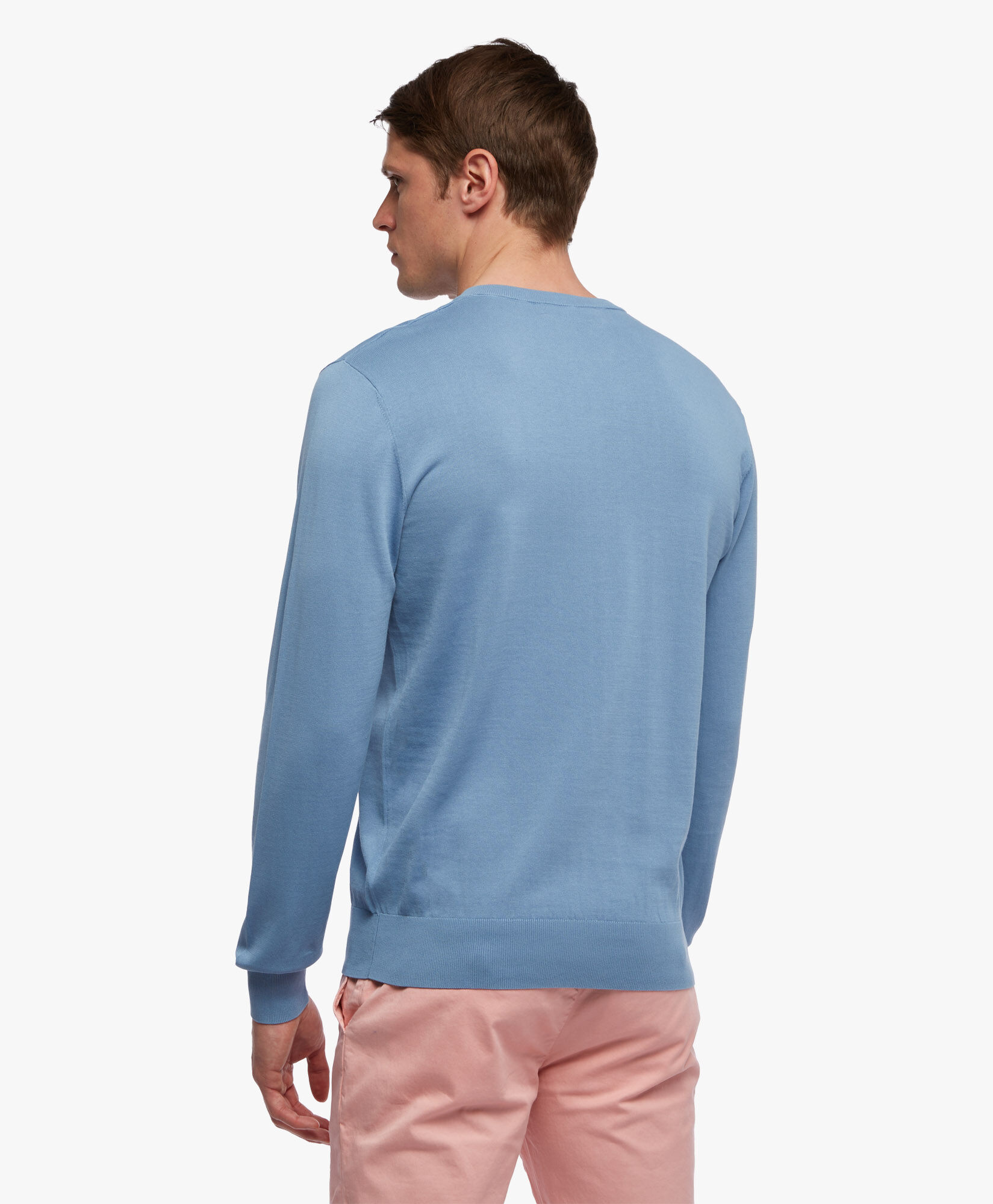 Cotton V Neck Sweater in Light blue for Men Brooks Brothers EU