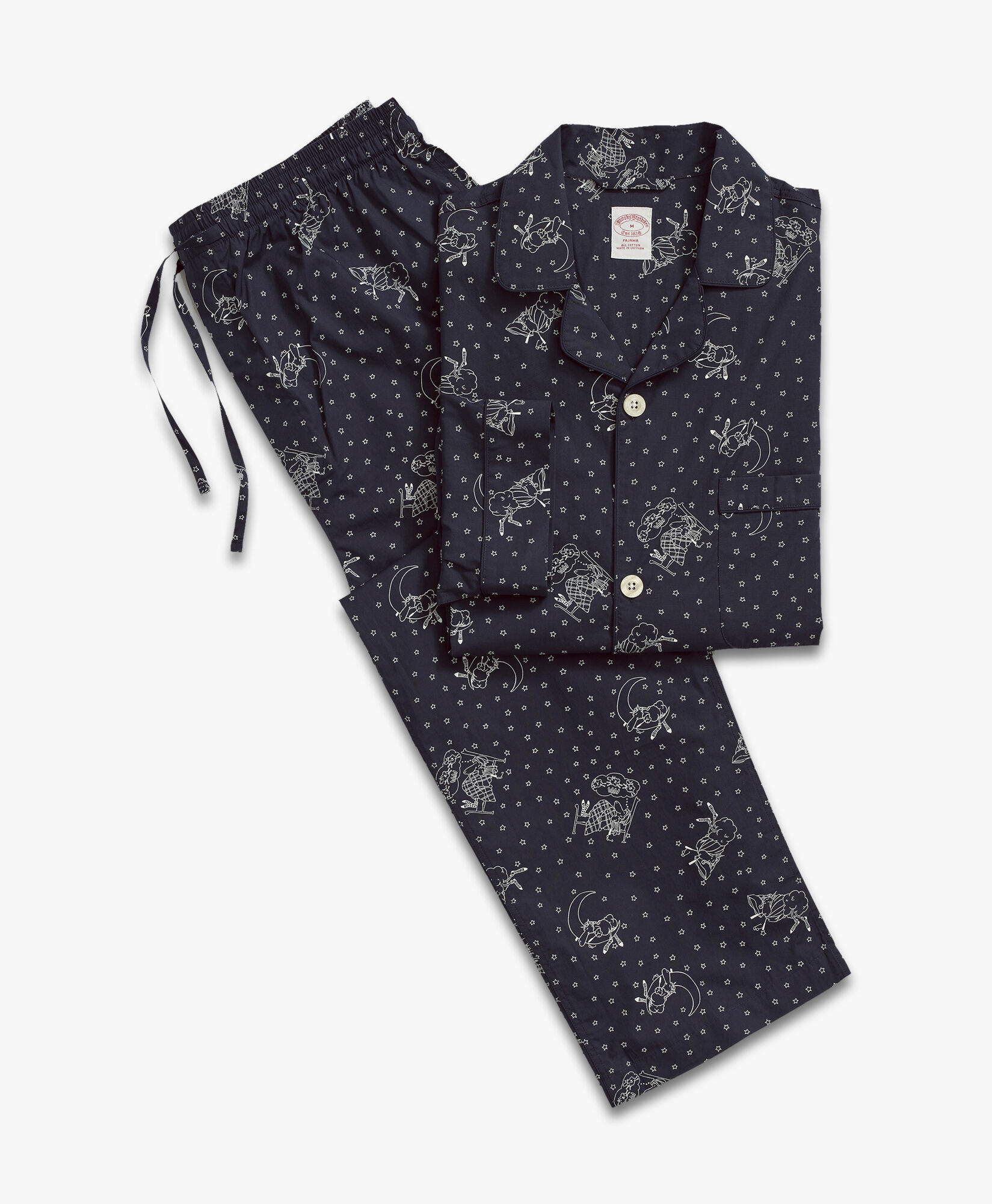 CottonPoplinHenryPrintPajamas en Azul marino de hombre Brooks Brothers EU