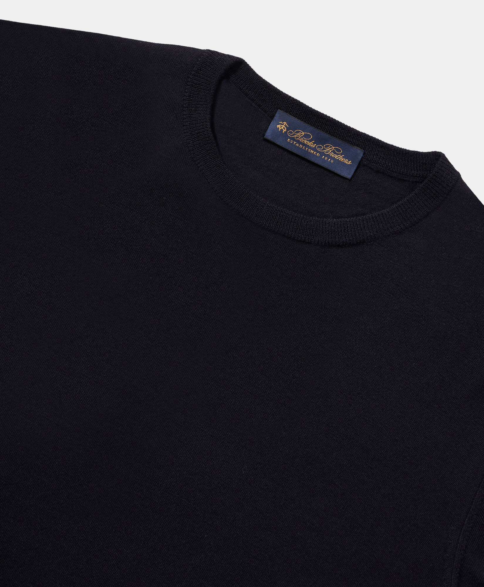 Brooks Brothers Merino Wool Crewneck Sweater Navy KNCRN035WOPWO006NAVYP001