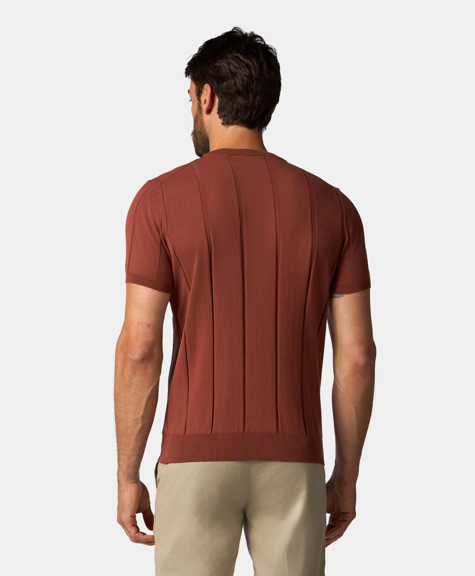 Brooks Brothers T-shirt en Coton à Côtes Marron KNCRN042COPCO001BRWNP001