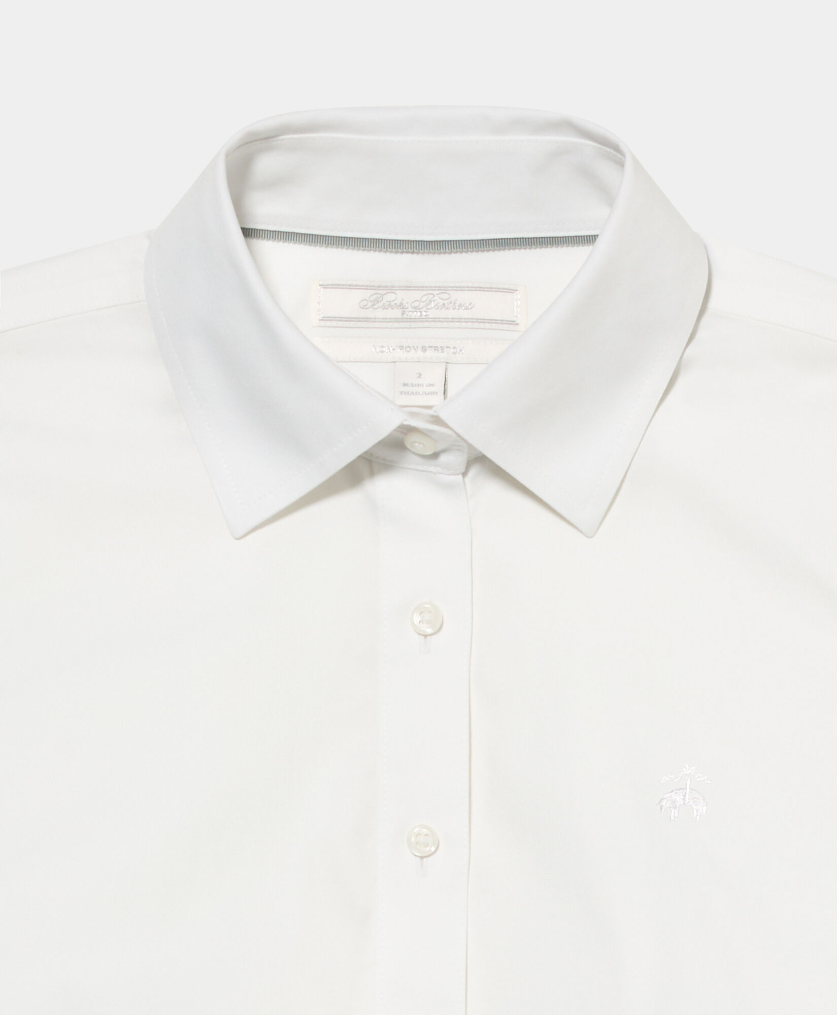 Brooks Brothers Fitted Non-Iron Oxford Pinpoint Supima Shirt with Forward Point Collar White 1000102824US100217238
