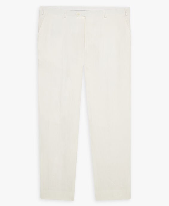 Brooks Brothers Pantalone bianco in lino Bianco DTROU010LIPLI001WHITP001
