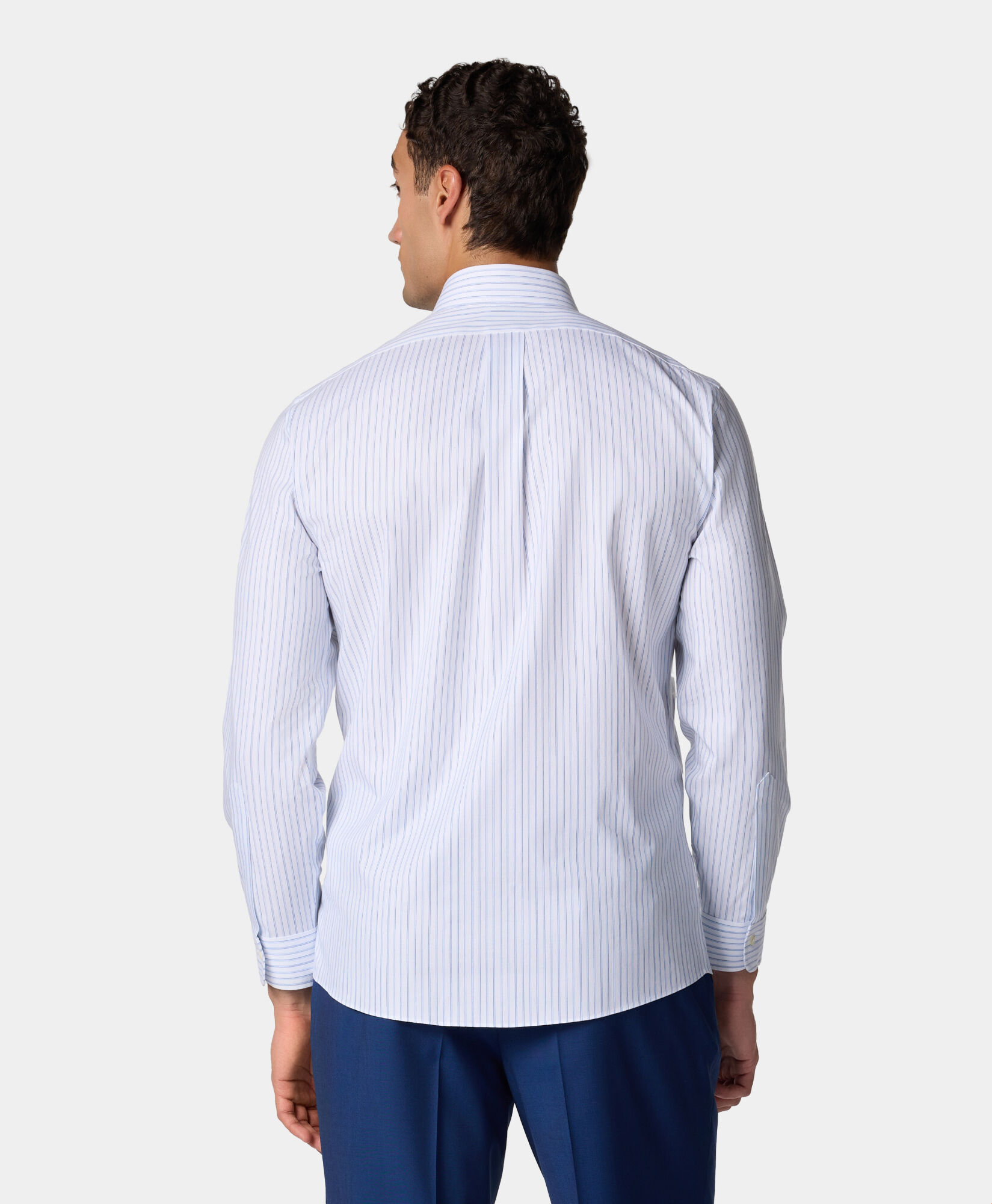 Brooks Brothers Regular Fit Non-Iron Oxford Pinpoint Shirt with Ainsley Collar Blue 1000103090US100218808