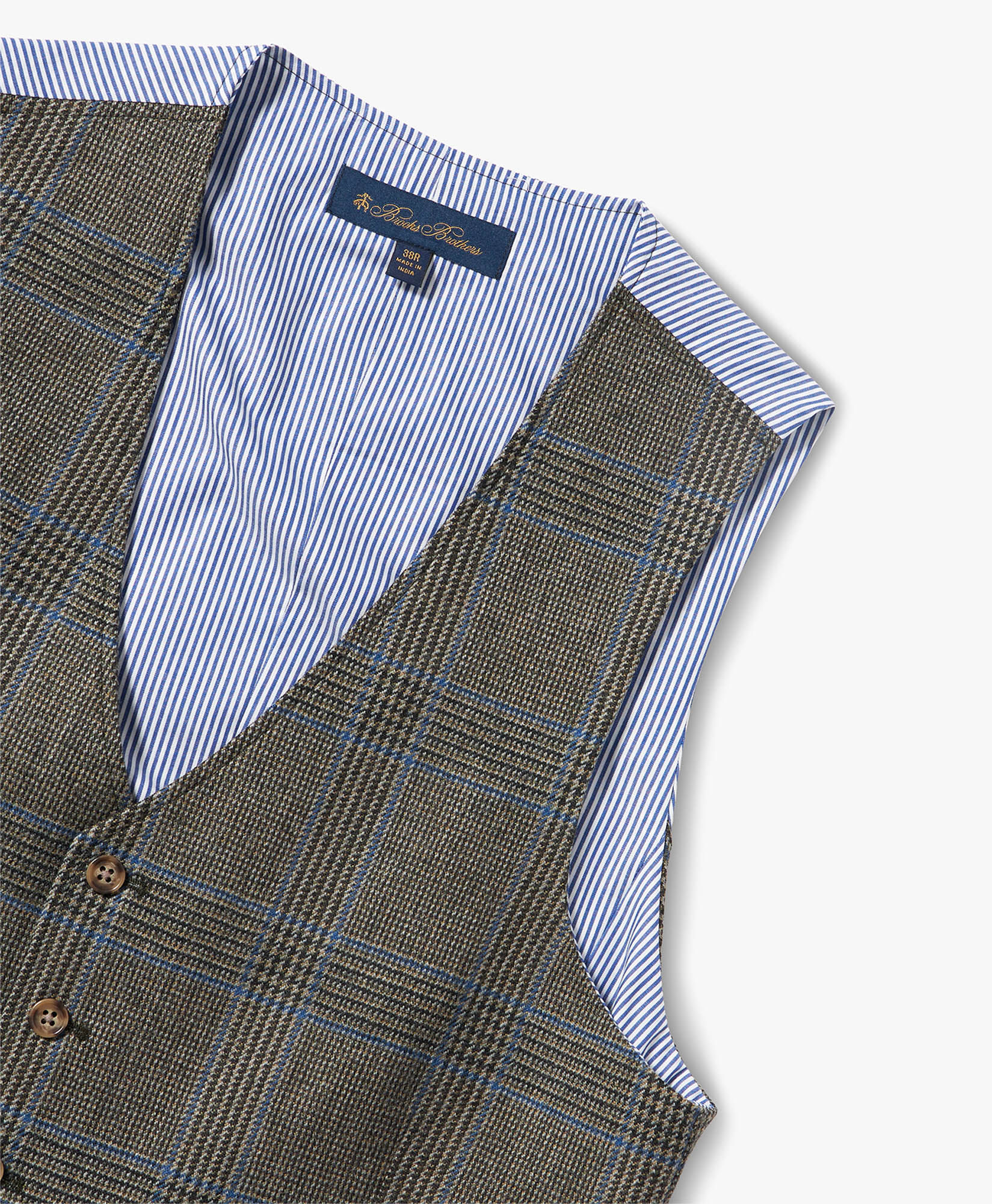 Grey Wool Vest in Beige Fantasy for Men Brooks Brothers UK