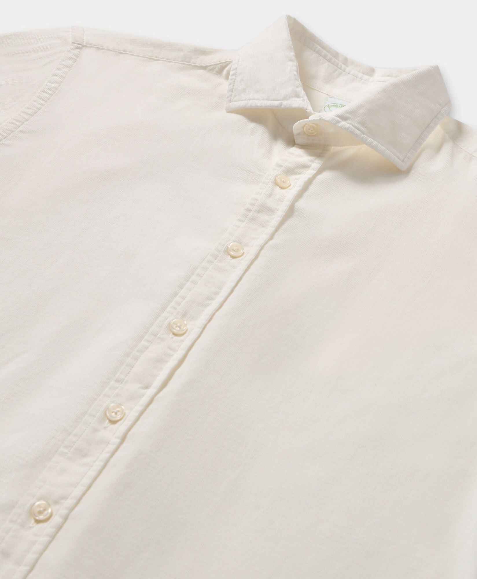 Brooks Brothers Slim Fit Cotton Corduroy Shirt with Spread Collar White CSHSP012COPCO001WHITP001