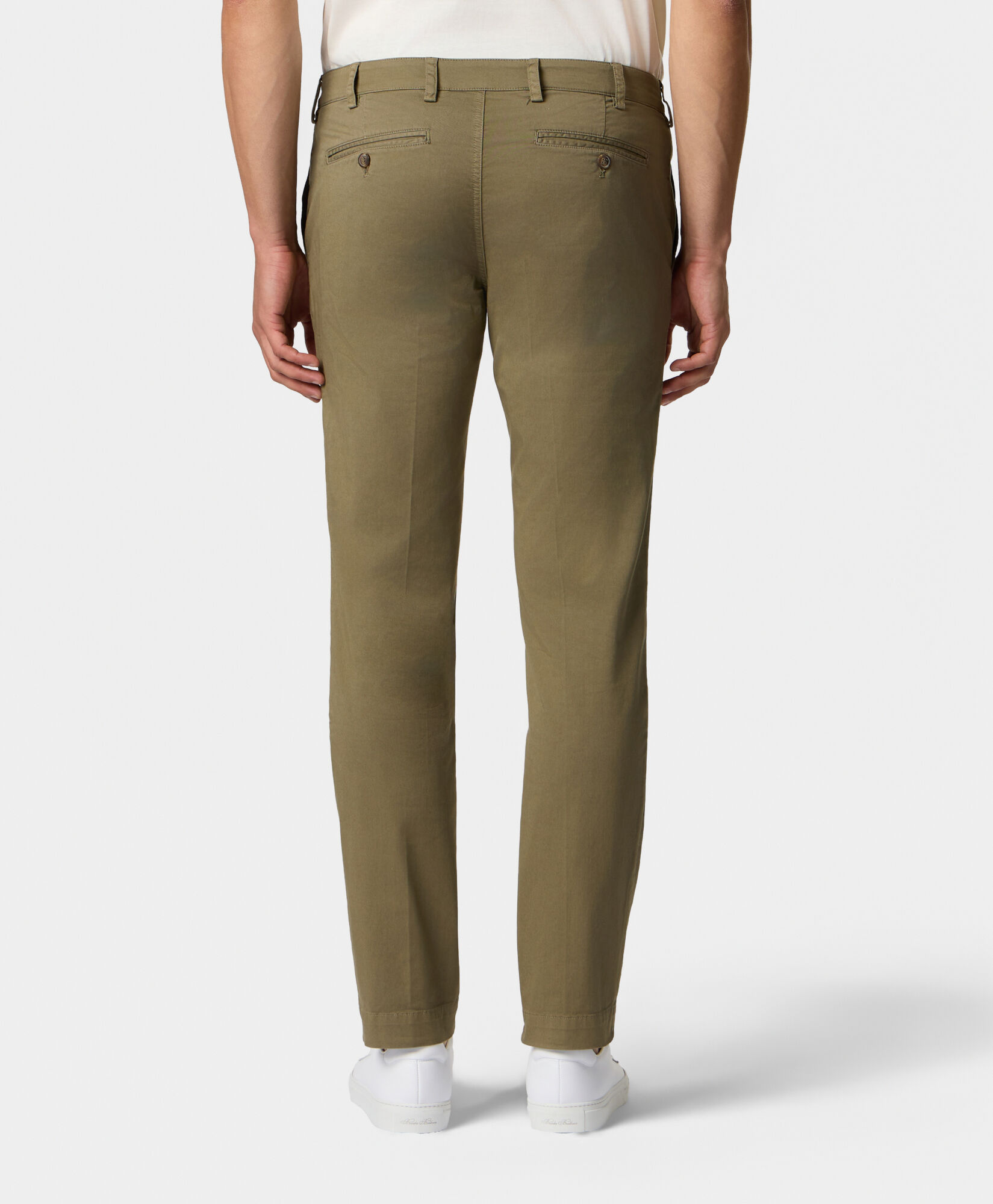Brooks Brothers Regular Fit Stretch Cotton Gabardine Comfort Chino Military CPCHI050COBSP002MILIP001