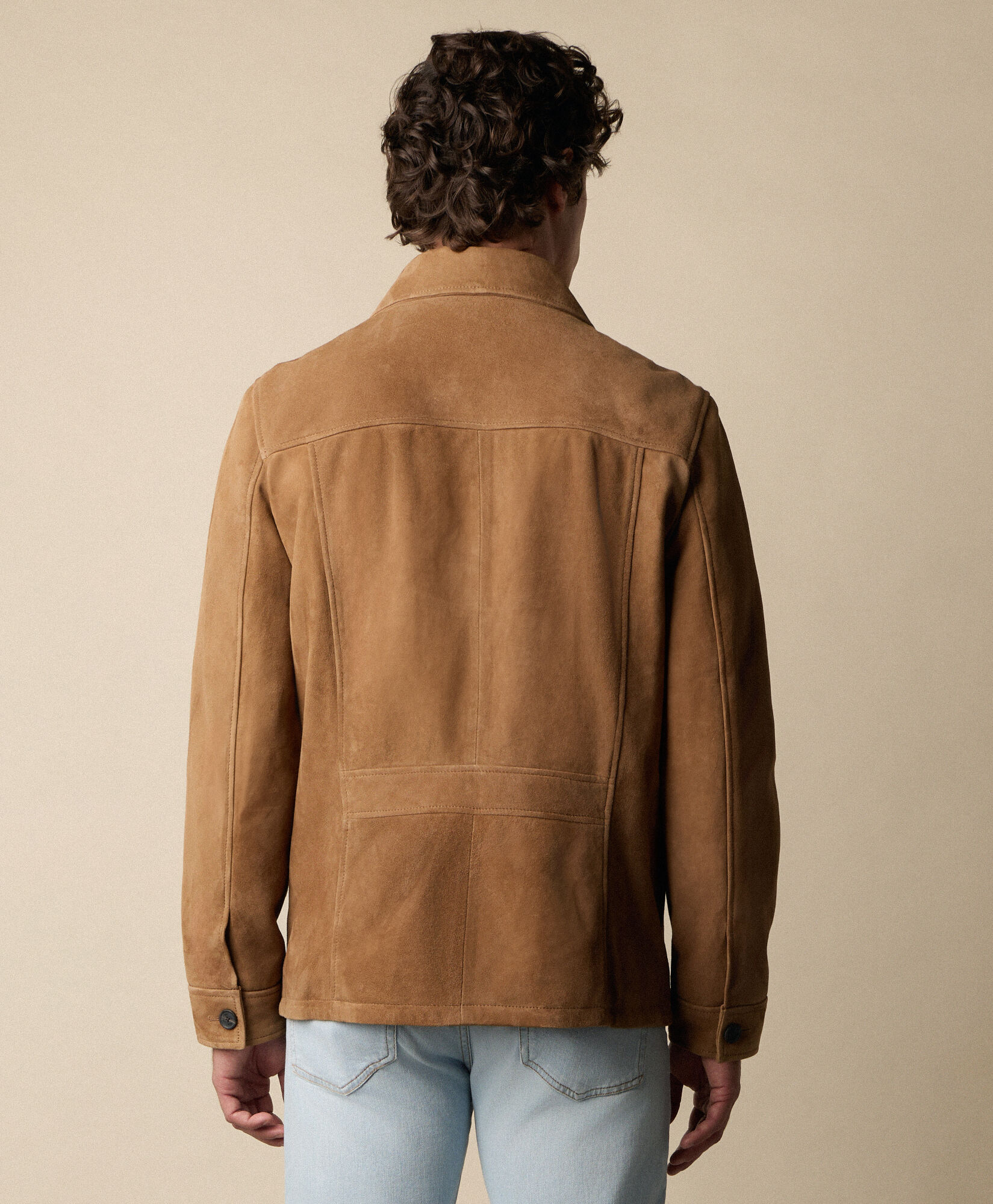 Brooks Brothers Kurtka Overshirt z Zamszu Beżowy COJKT019LTPLT004BEIGP001