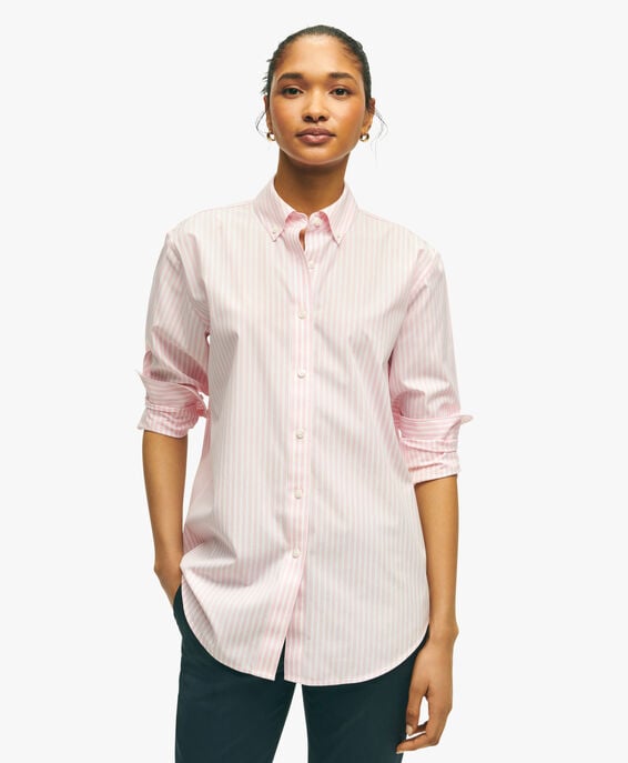 Brooks Brothers Camisa de algodón Supima elástico rosa non-iron corte relaxed con cuello button down Rosa 1000095498US100201851