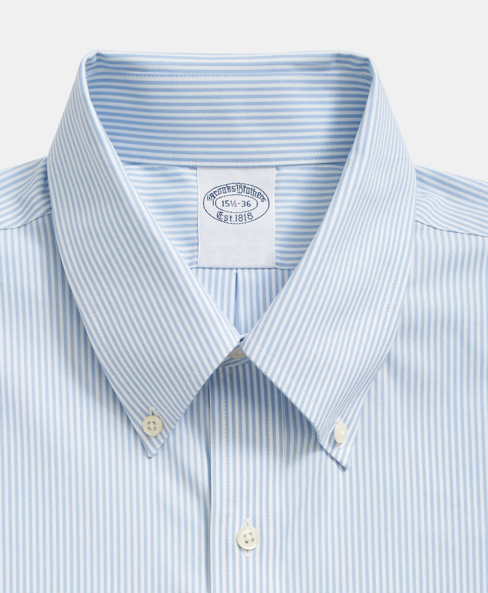 Brooks Brothers Regular Fit Non-Iron Oxford Pinpoint Stretch Supima Shirt with Button Down Collar Hydrangea 1000095113US100199471