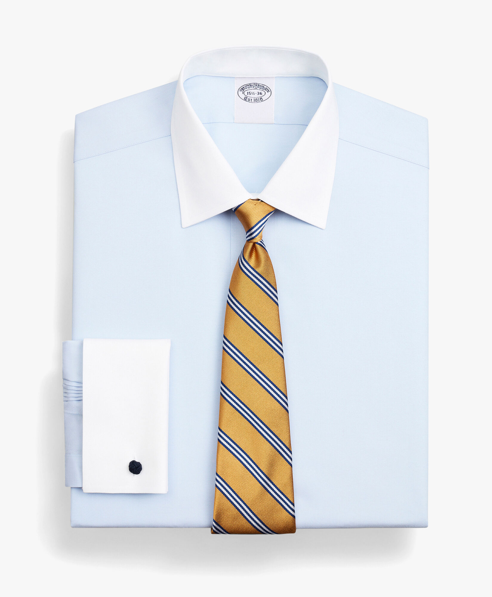 Brooks Brothers Chemise de smoking bleu clair coupe regular non-iron en coton Supima extensible Oxford Pinpoint à col Ainsley Bleu clair/pastel 1000096250US100200725