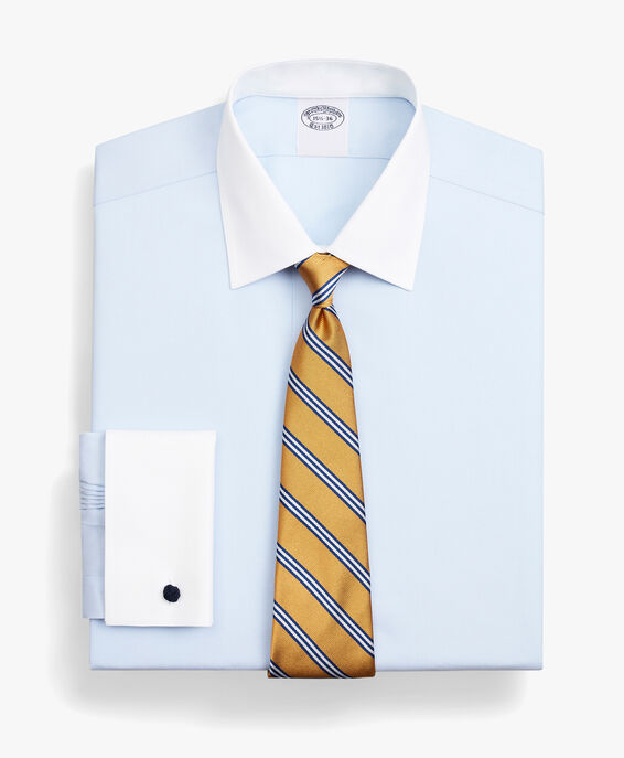 Brooks Brothers Light Blue Regular Fit Non-Iron Stretch Supima Cotton Pinpoint Oxford Cloth Dress Shirt with Ainsley Collar Pastel Blue 1000096250US100200725