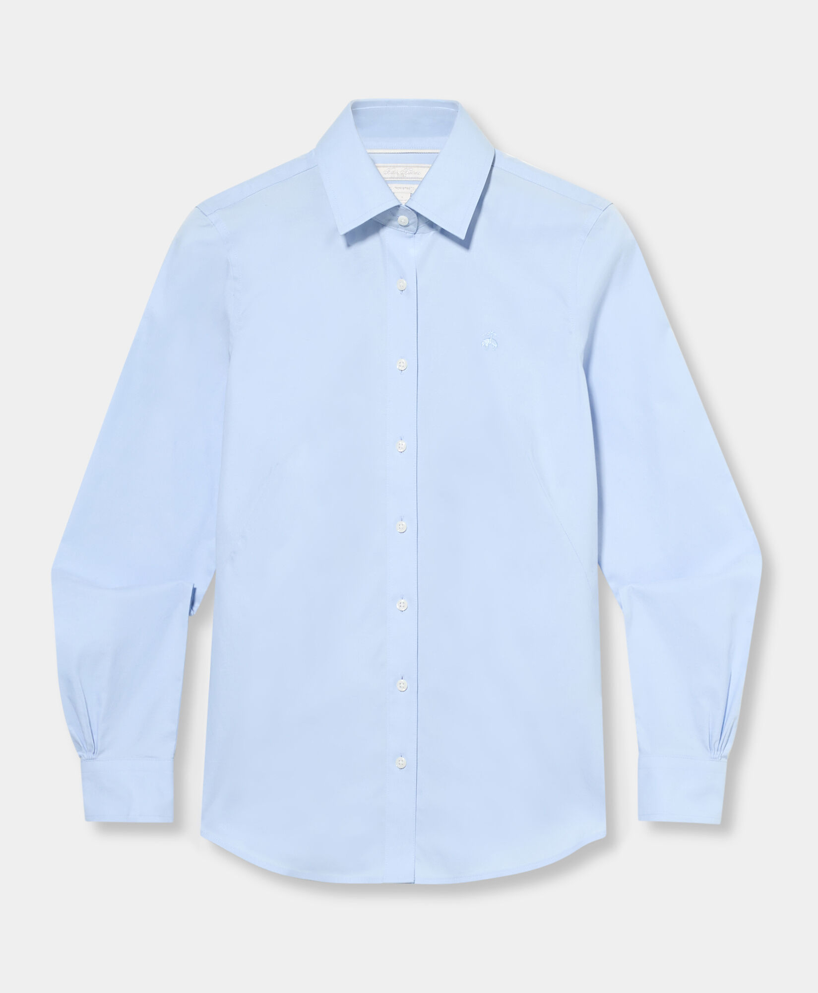 Brooks Brothers Fitted Non-Iron Oxford Pinpoint Supima Shirt with Forward Point Collar Light Blue 1000102824US100217237